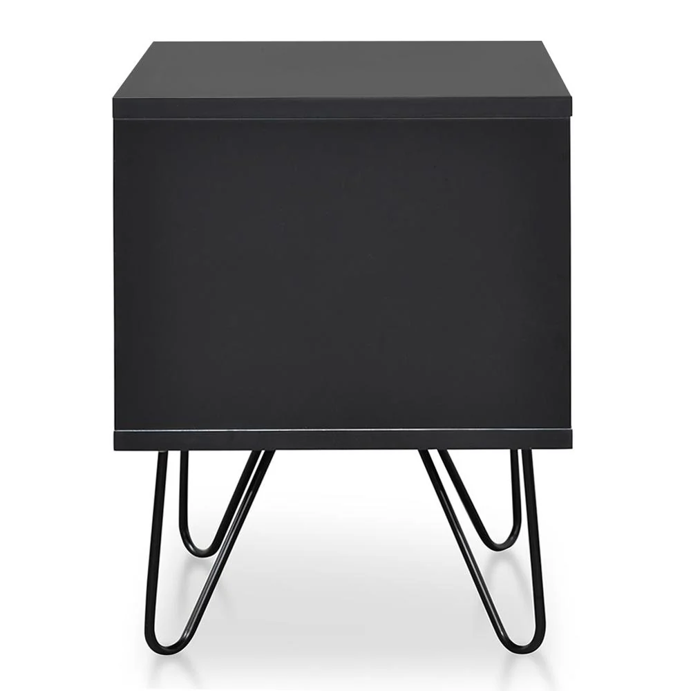 Anthony Wooden Bedside Table - Black - Image 5