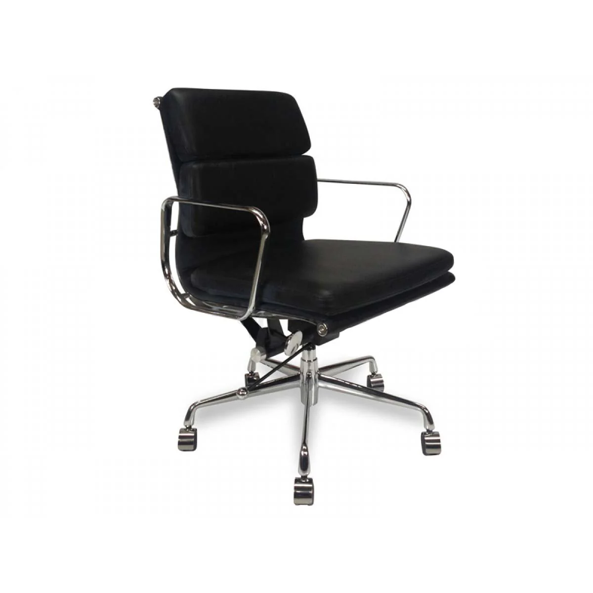 Ashton Low Back Office Chair - Black Leather - Image 3