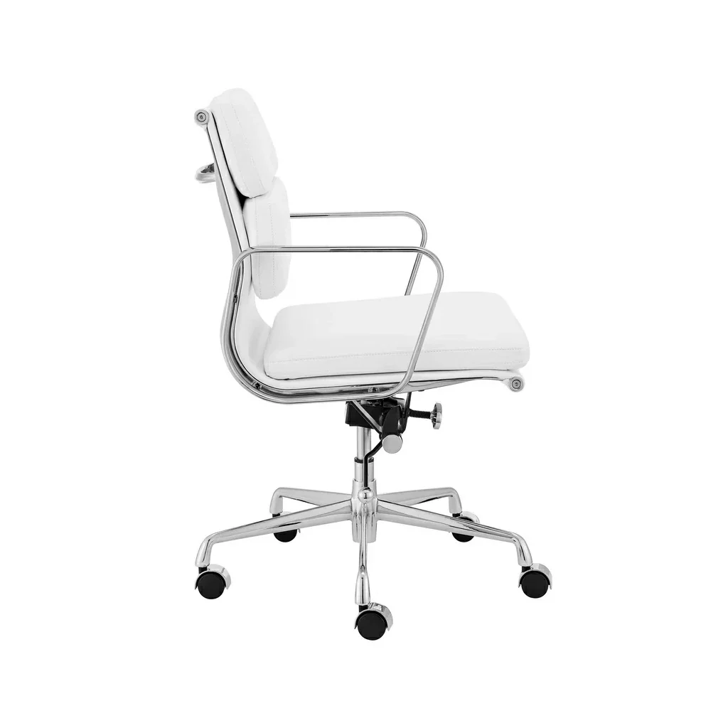 Ashton OC103W Low Back Office Chair - White Leather - Image 3