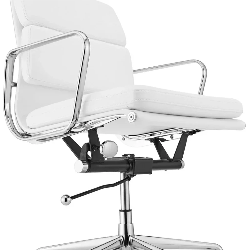 Ashton OC103W Low Back Office Chair - White Leather - Image 5