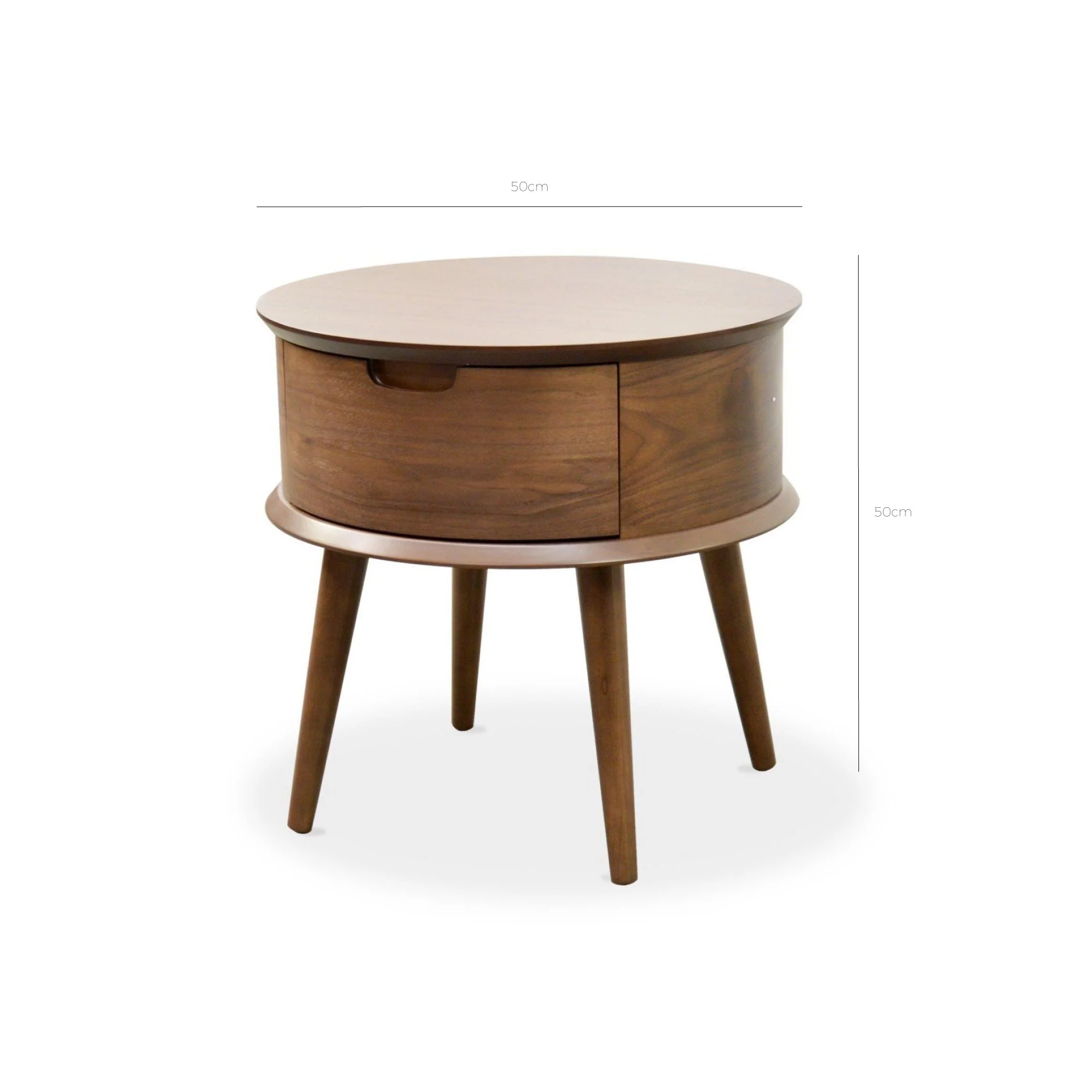 Asta Scandinavian Side Table - Walnut - Image 8