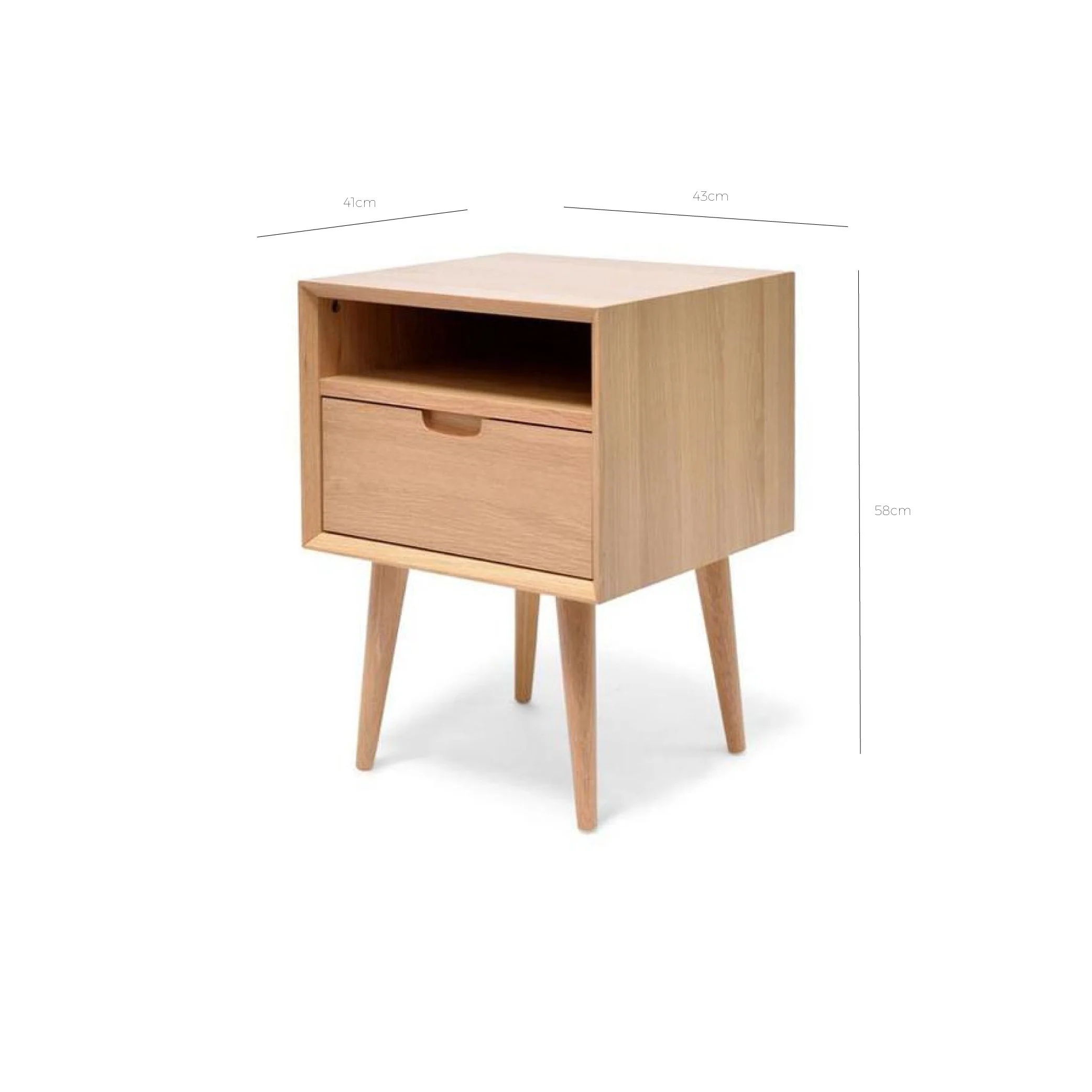 Asta SQ Wooden Bedside Table - Image 6