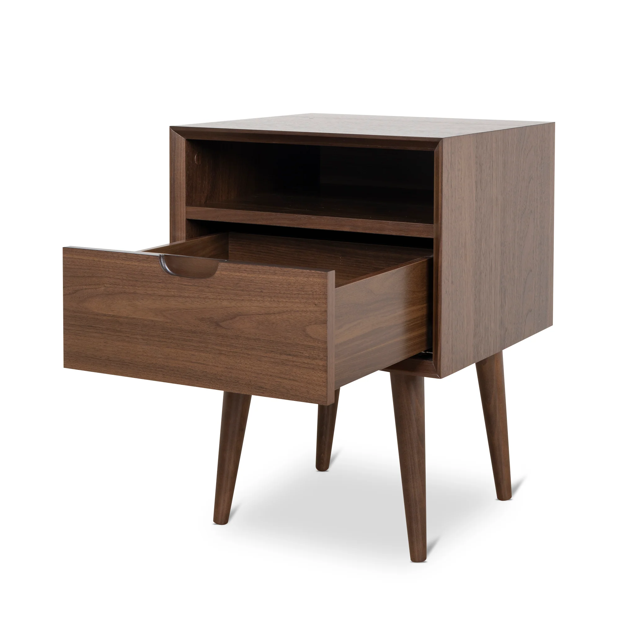 Asta SQ Wooden Bedside Table - Walnut - Image 6