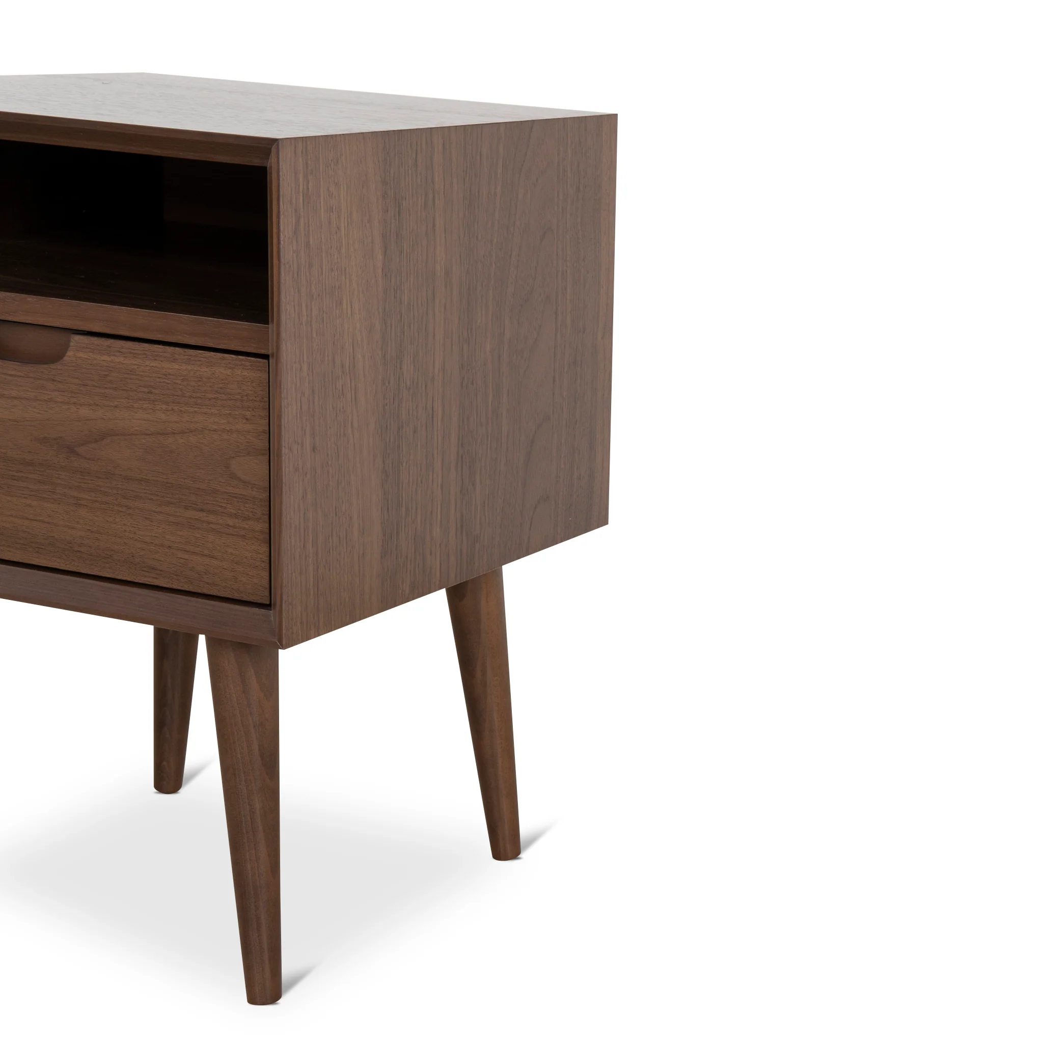 Asta SQ Wooden Bedside Table - Walnut - Image 9