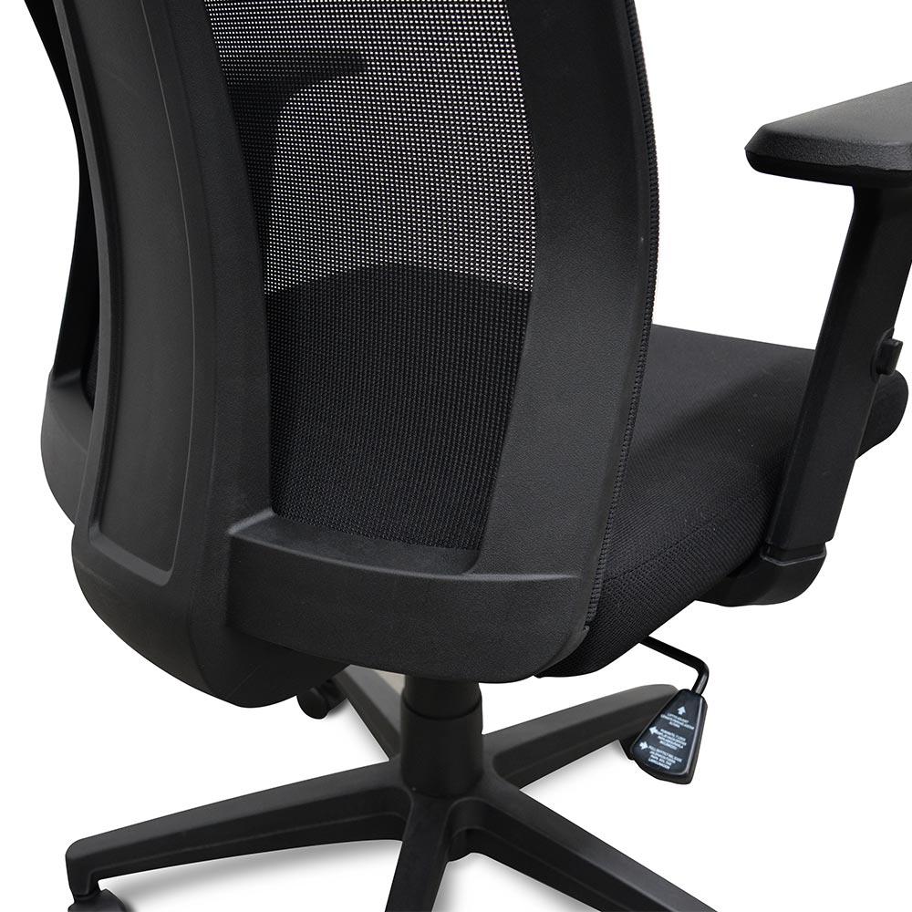 Benson Mesh Fabric Office Chair With Head Rest - Black - Image 6