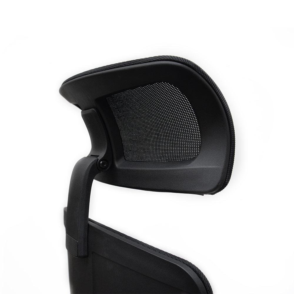 Benson Mesh Fabric Office Chair With Head Rest - Black - Image 7