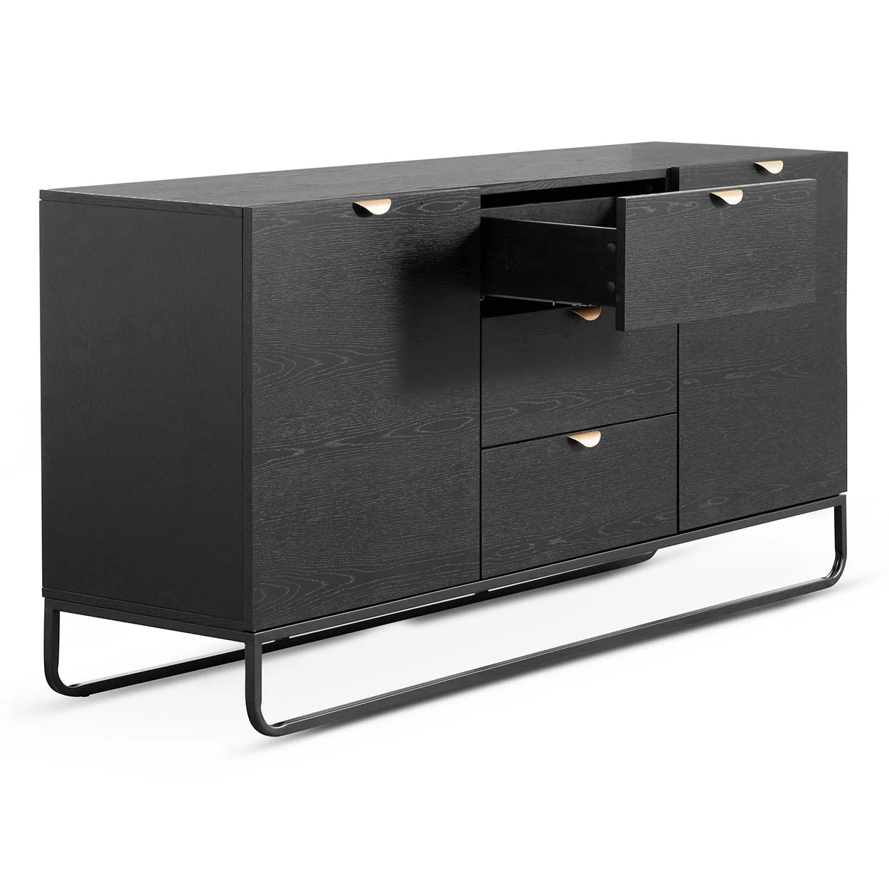 Boyle 1.75m Wooden Sideboard - Black - Image 5