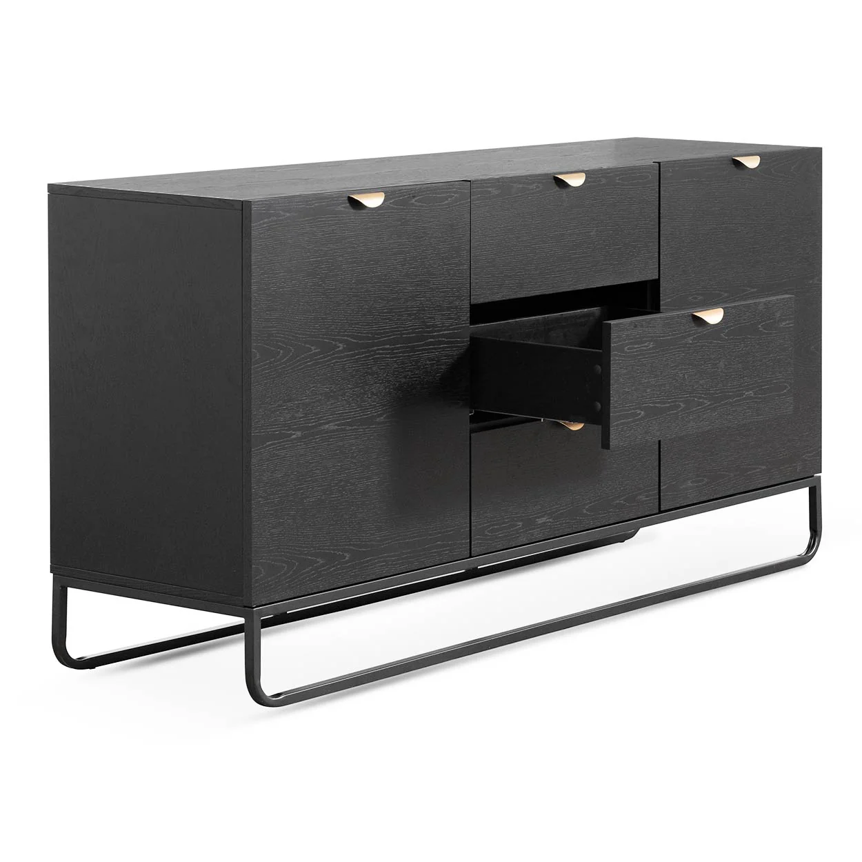 Boyle 1.75m Wooden Sideboard - Black - Image 6