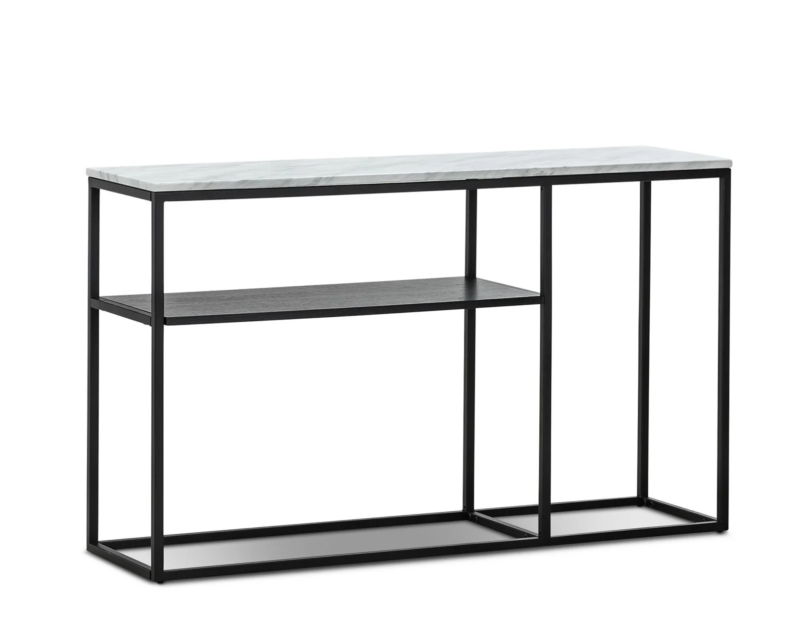 Brink 1.3m White Marble Console Table - Black - Image 3