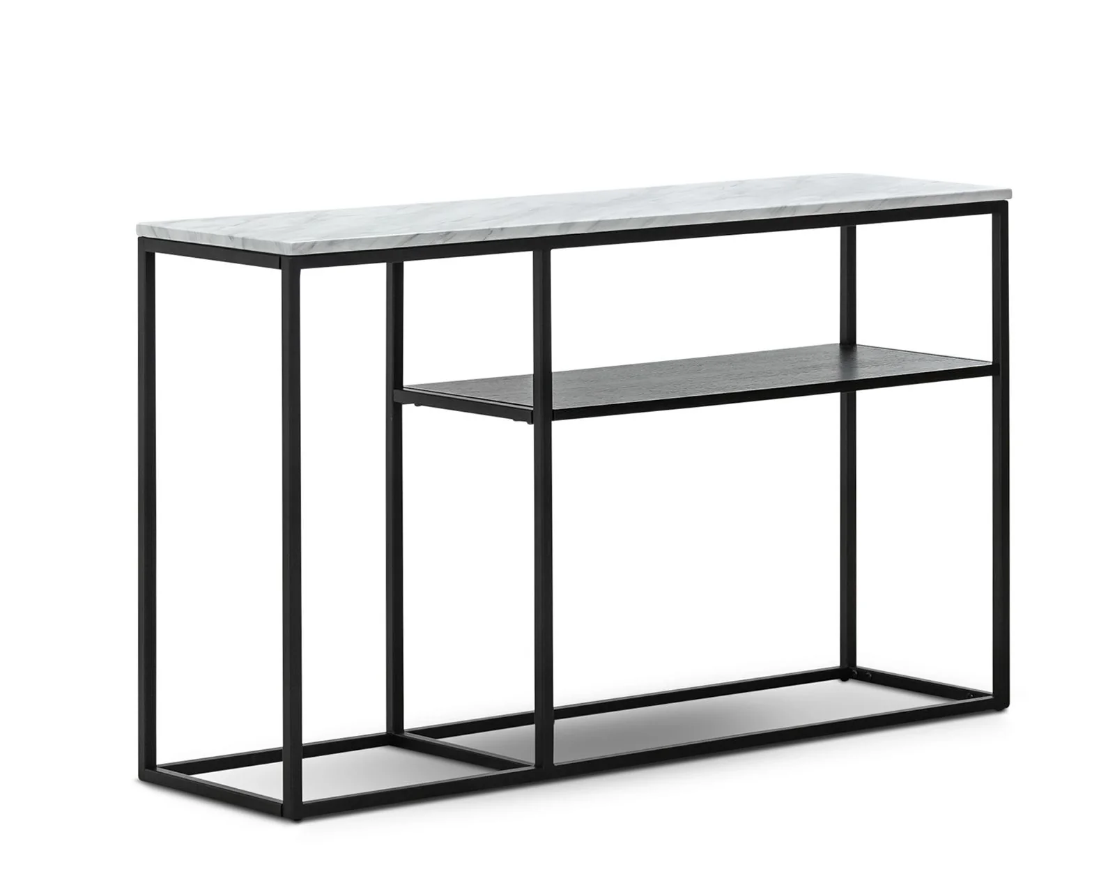 Brink 1.3m White Marble Console Table - Black - Image 4