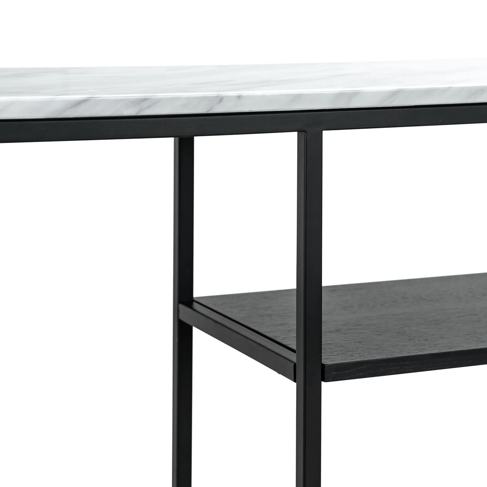 Brink 1.3m White Marble Console Table - Black - Image 6