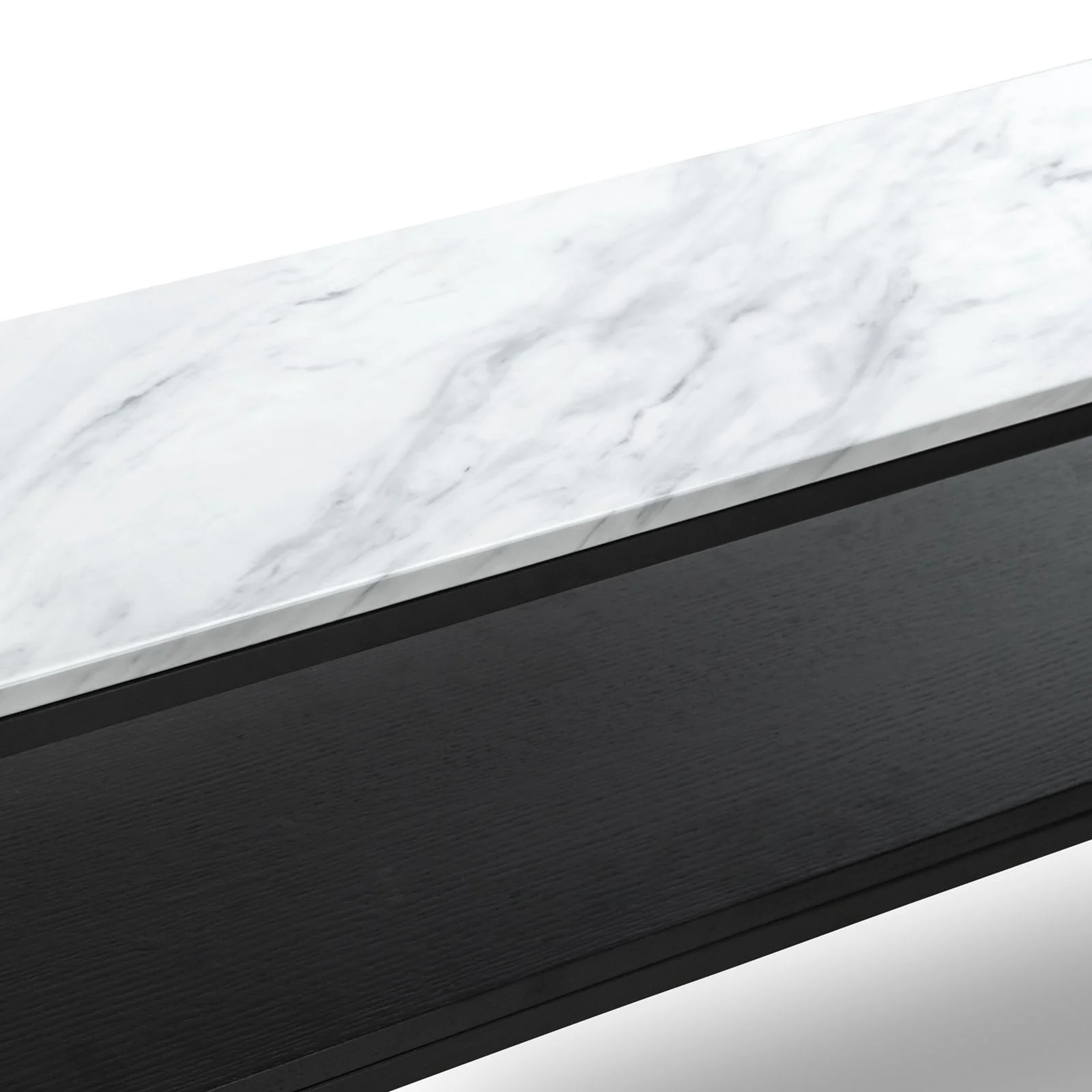 Brink 1.3m White Marble Console Table - Black - Image 9