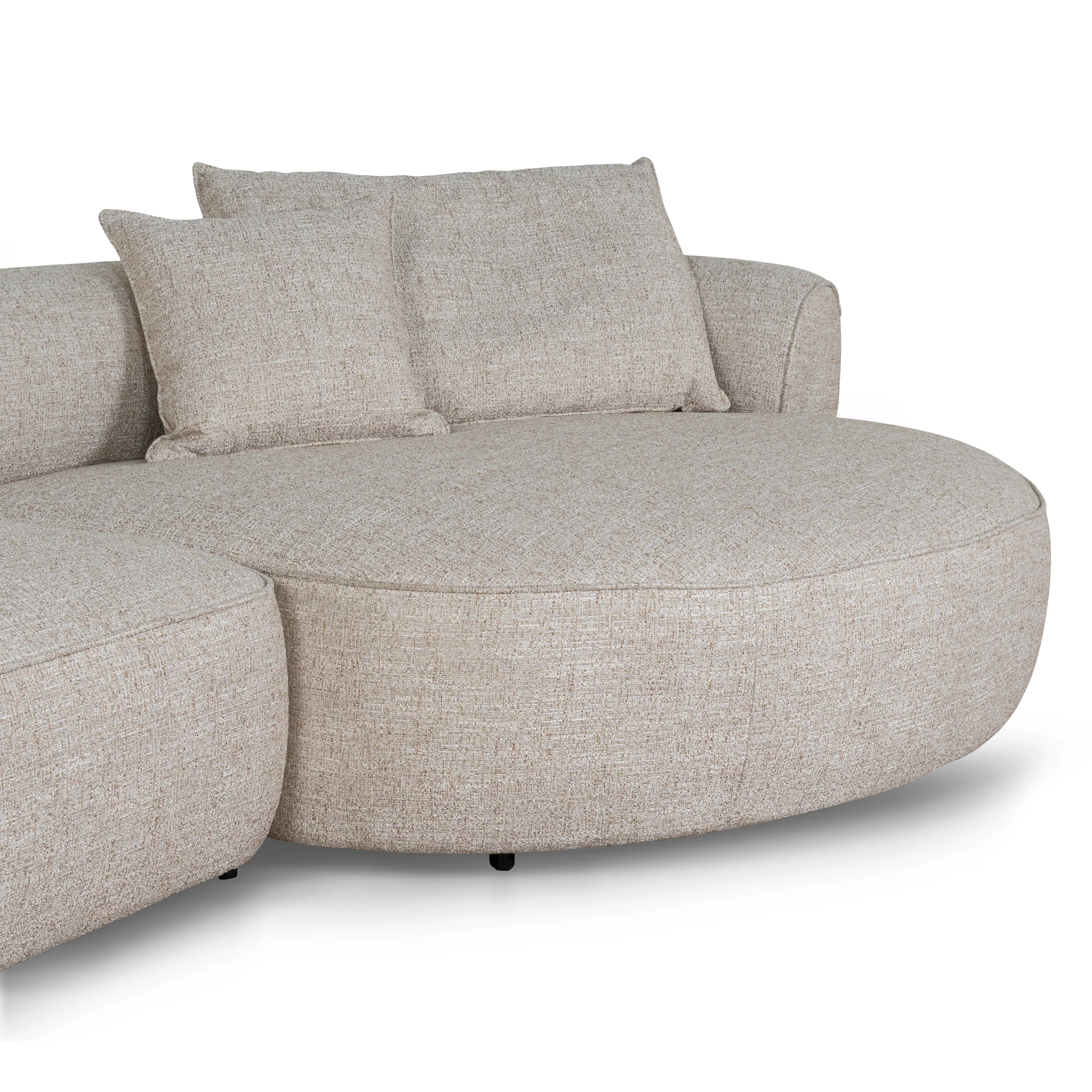 Carina Right Chaise Sofa - Pale Beige - Image 10