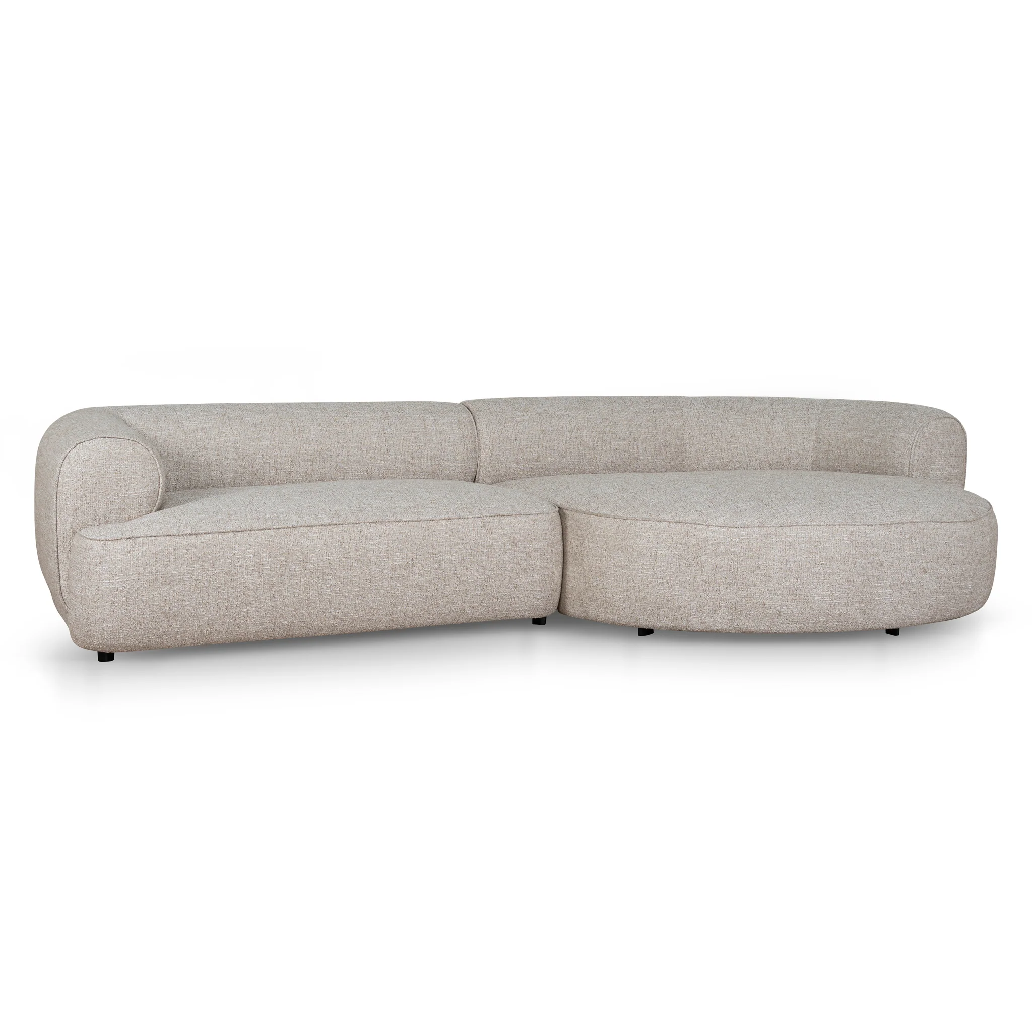 Carina Right Chaise Sofa - Pale Beige - Image 5