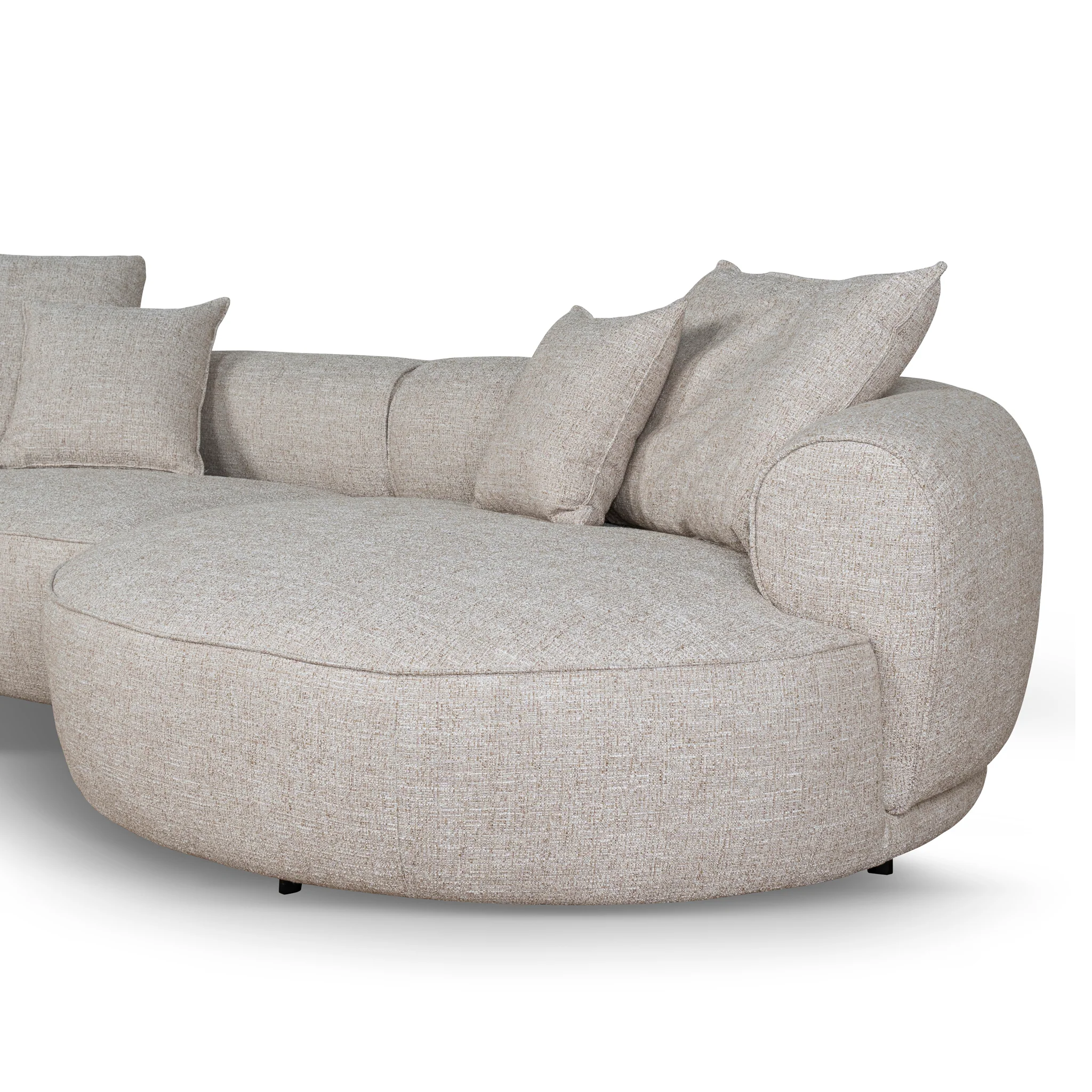 Carina Right Chaise Sofa - Pale Beige - Image 8