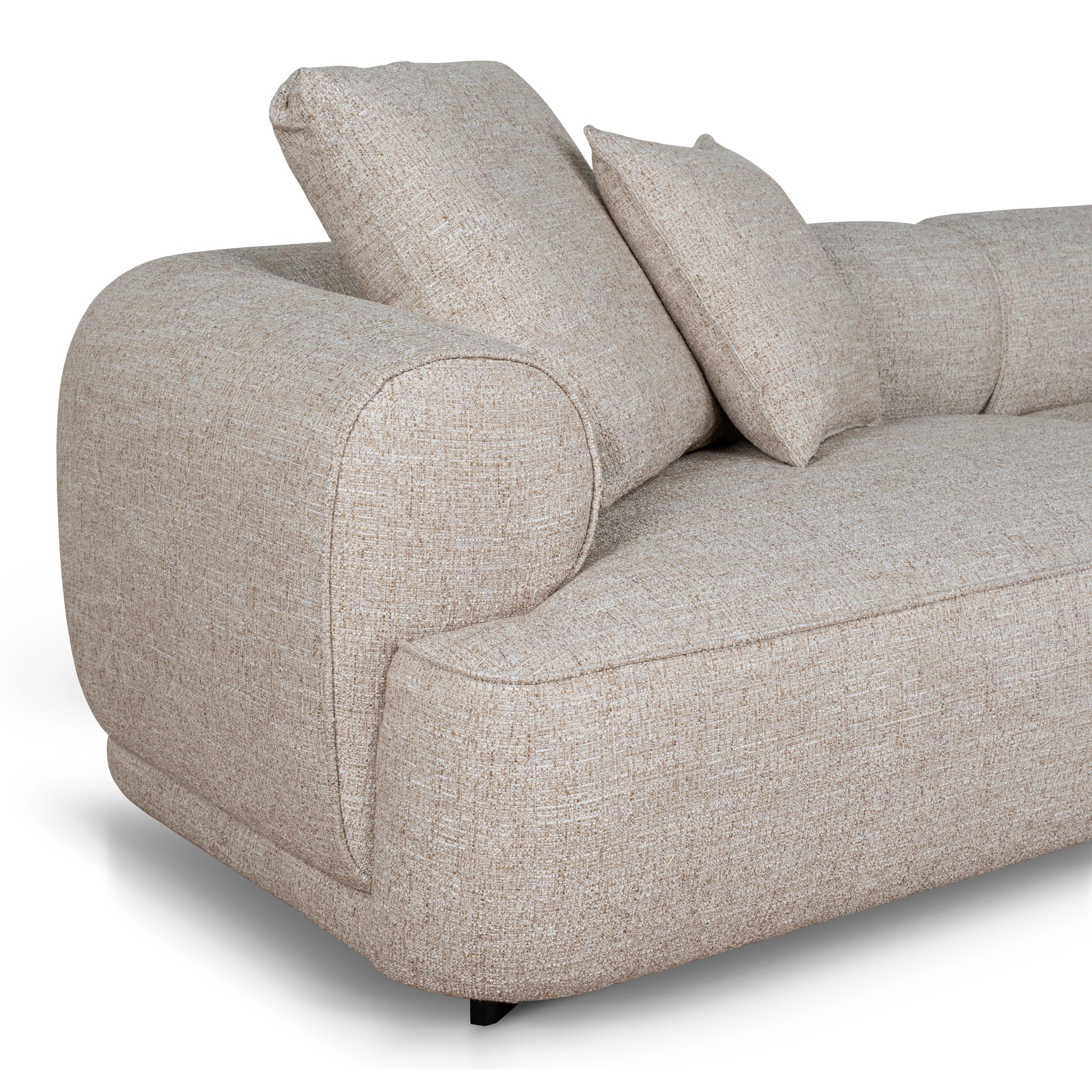 Carina Right Chaise Sofa - Pale Beige - Image 9