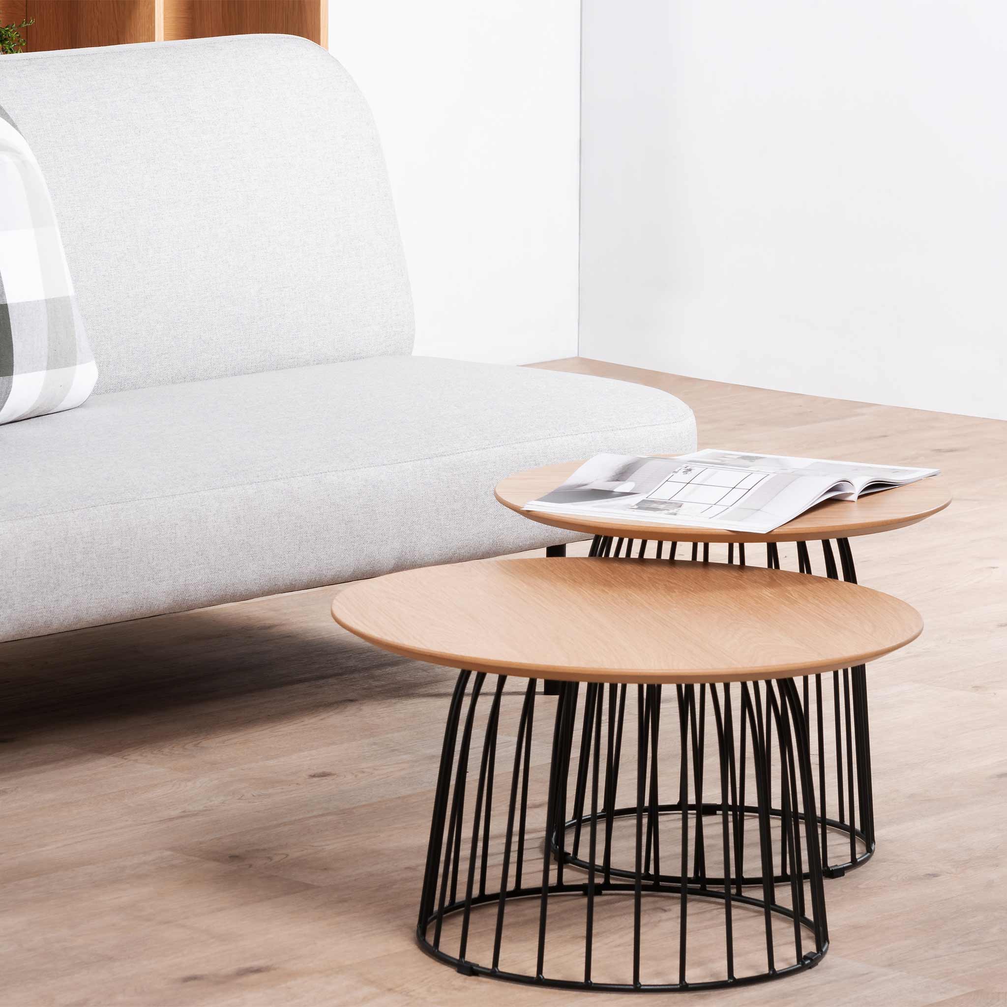 Carmella Side Table Set - Natural - Black - Last One - Image 4