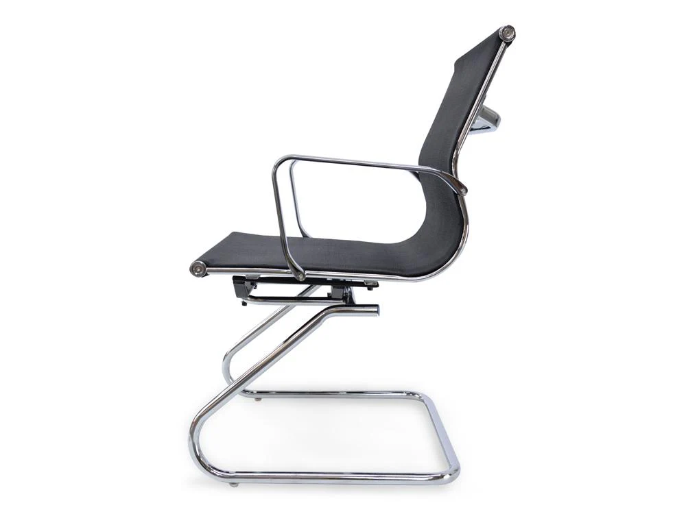Charlie Visitor Office Chair - Black Mesh - Image 4
