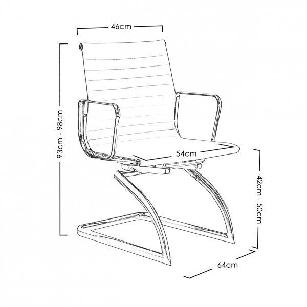 Charlie Visitor Office Chair - Black PU - Image 10
