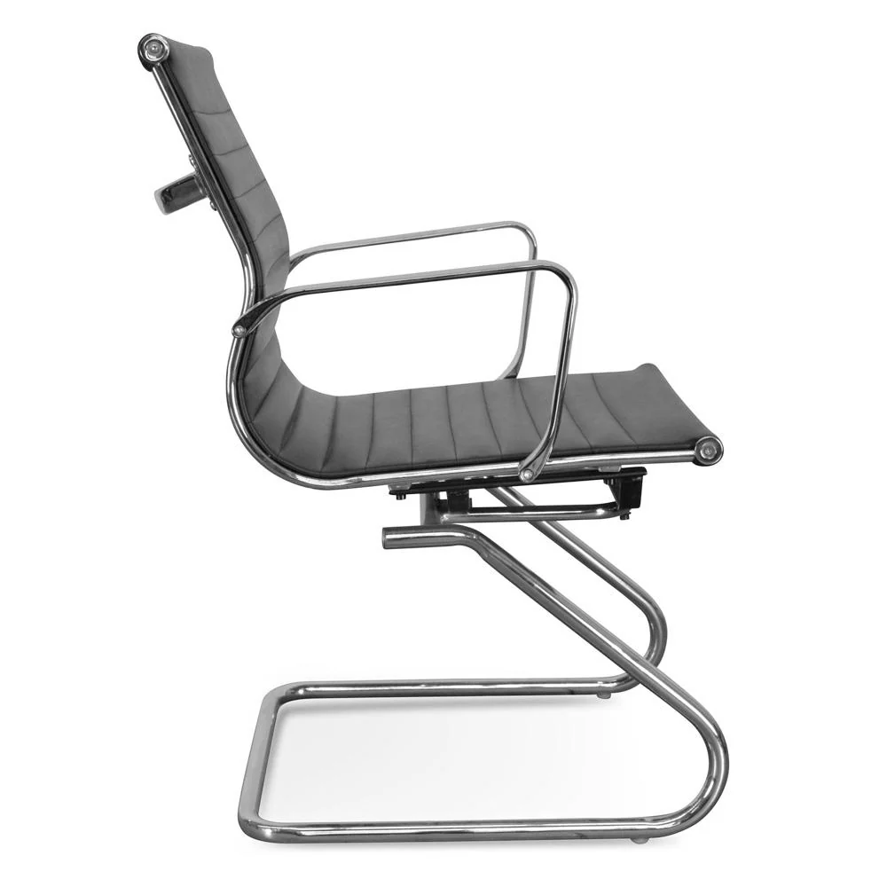 Charlie Visitor Office Chair - Black PU - Image 4