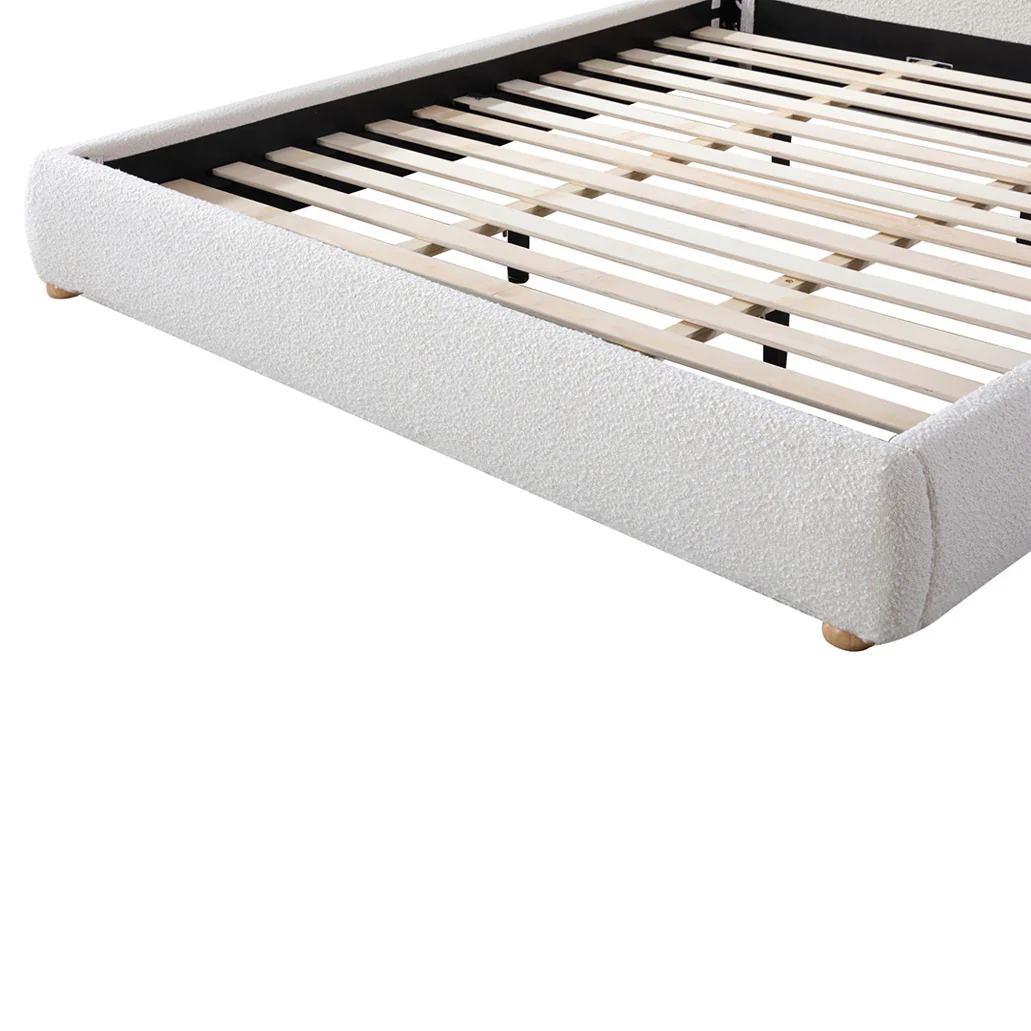 Diaz King Bed Frame - Cream White - Image 11
