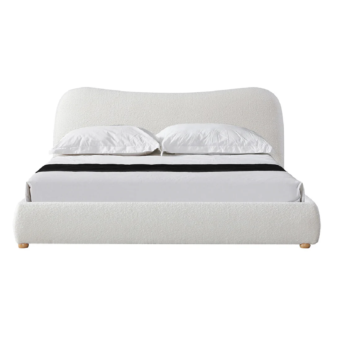 Diaz King Bed Frame - Cream White - Image 5