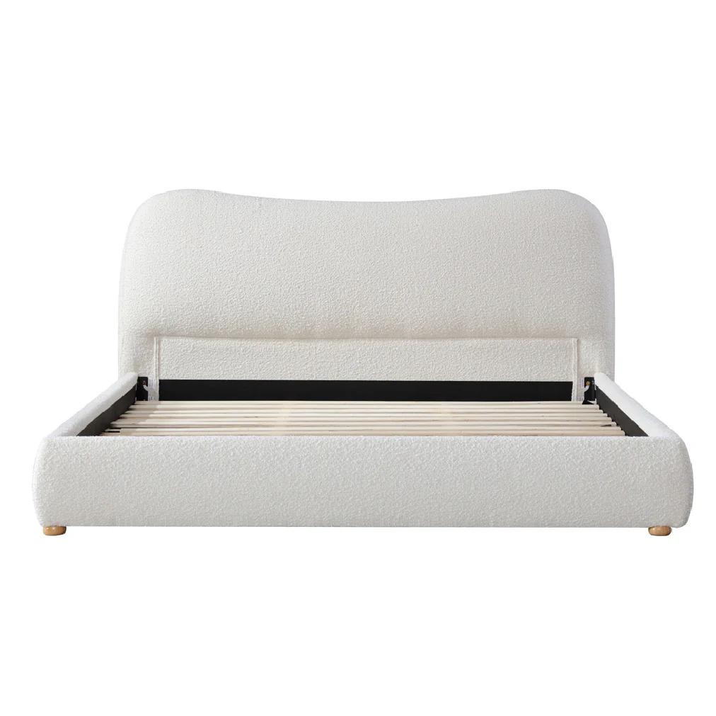 Diaz King Bed Frame - Cream White - Image 6