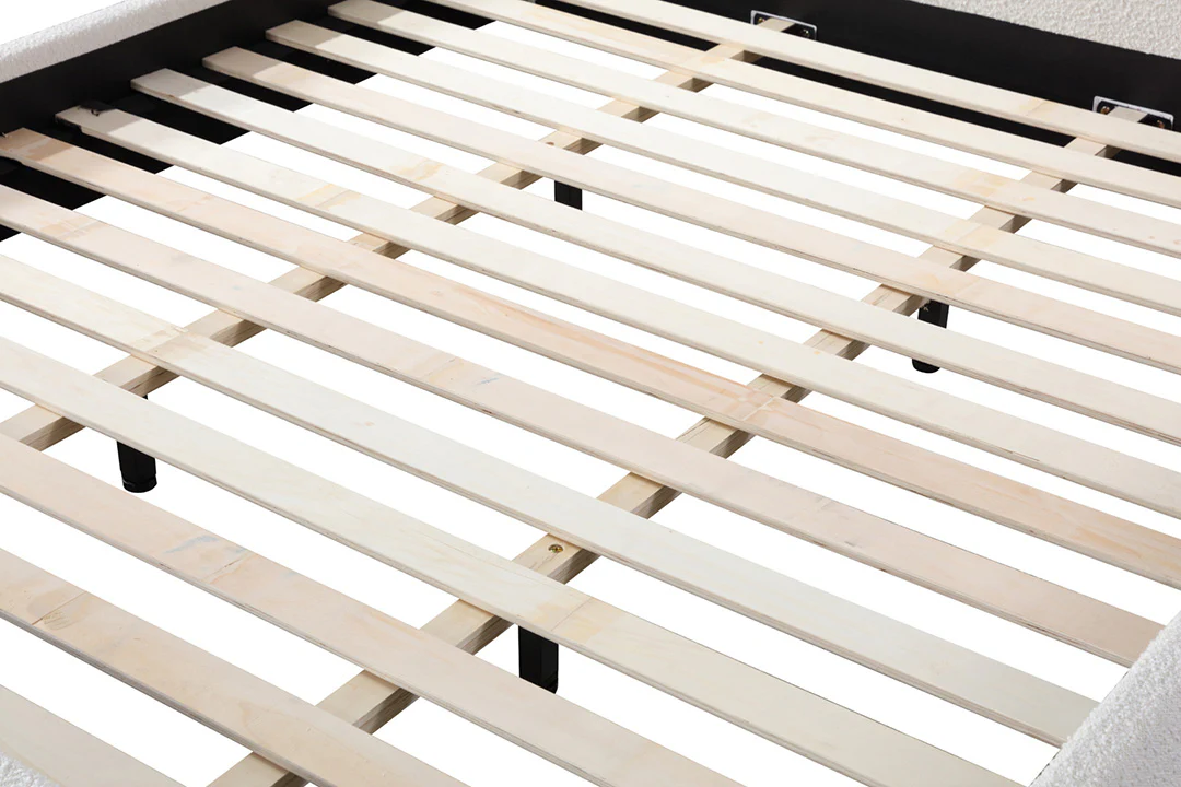 Diaz King Bed Frame - Cream White - Image 8