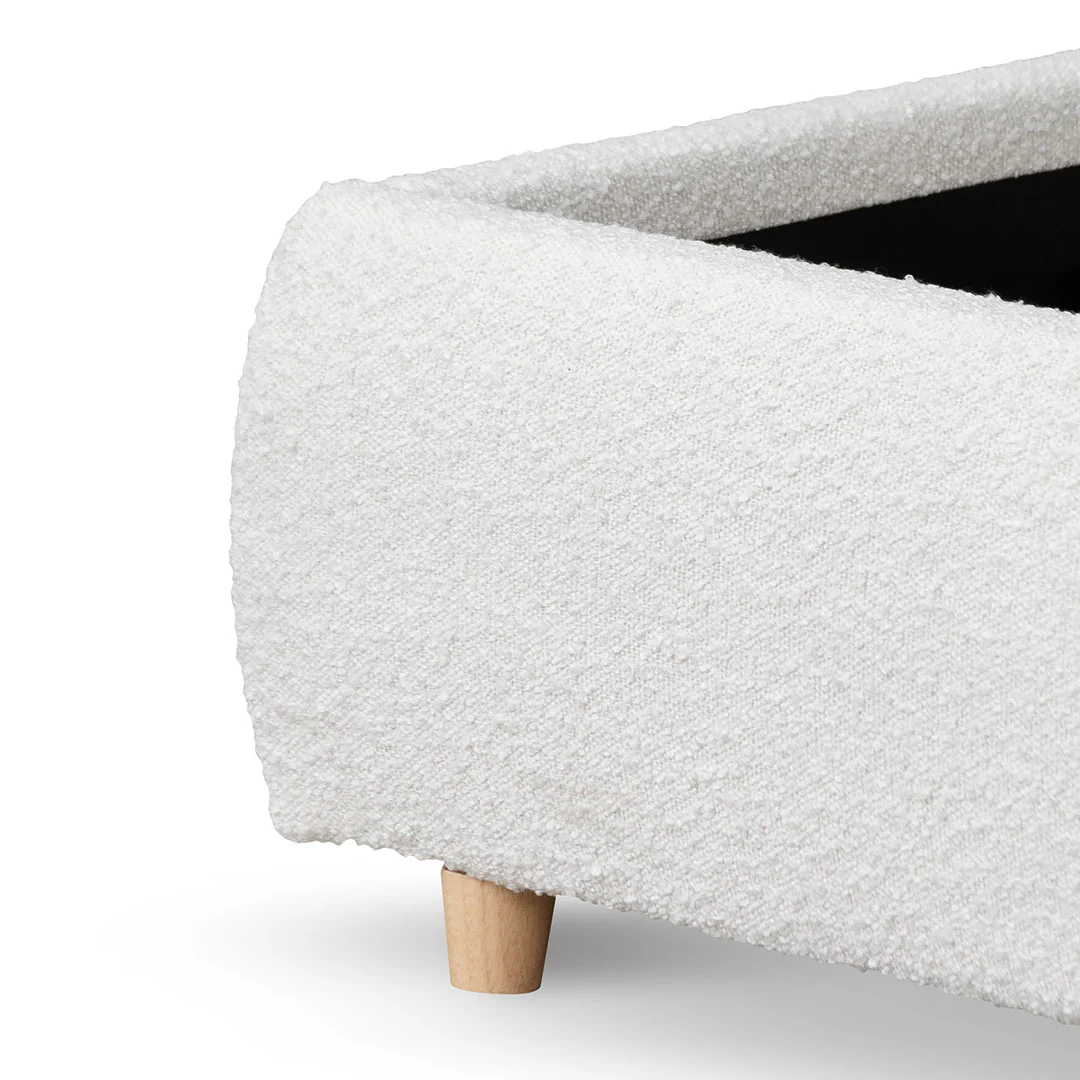 Diaz Queen Bed Frame - Cream White - Image 8