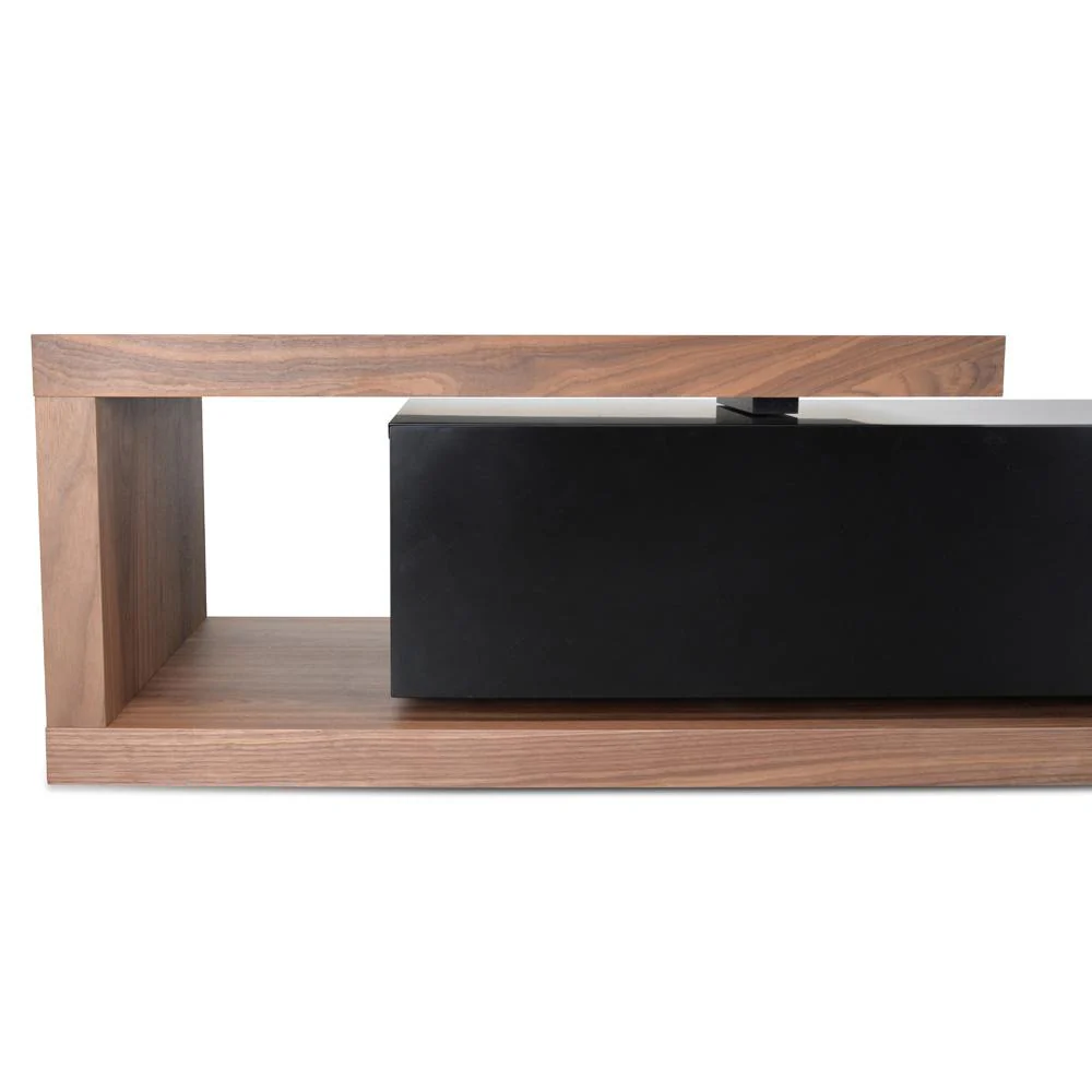 Dwell Extendable TV Entertainment Unit - Walnut - Black matte - Image 5