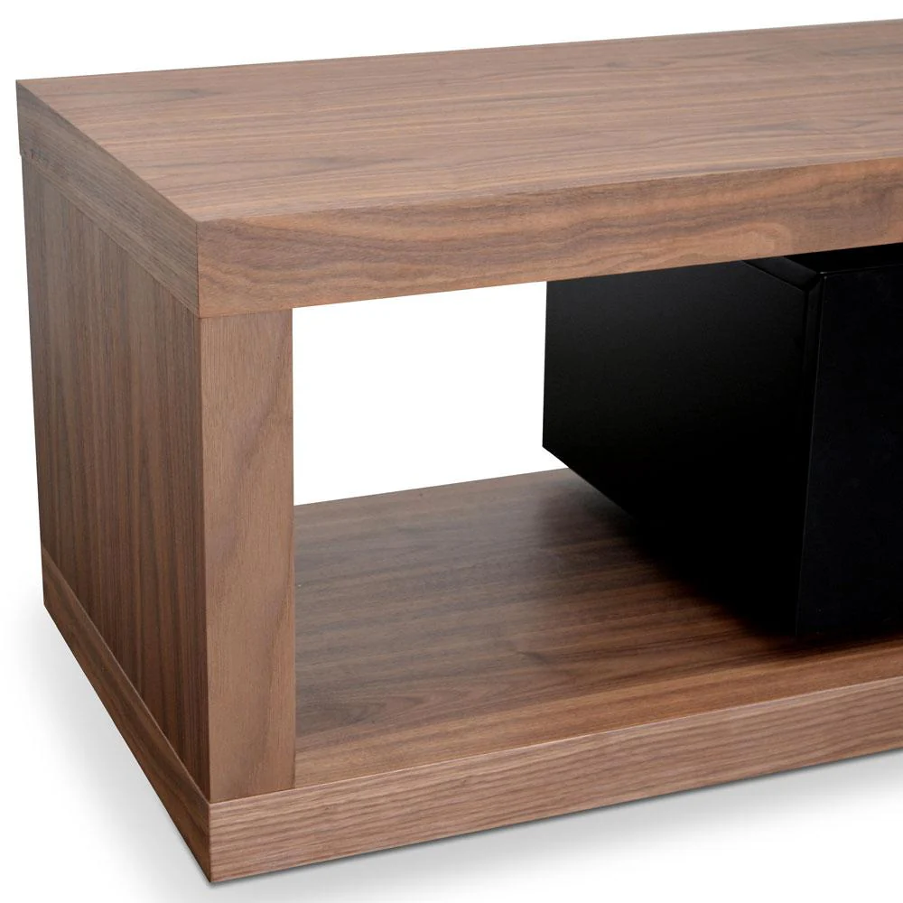 Dwell Extendable TV Entertainment Unit - Walnut - Black matte - Image 7