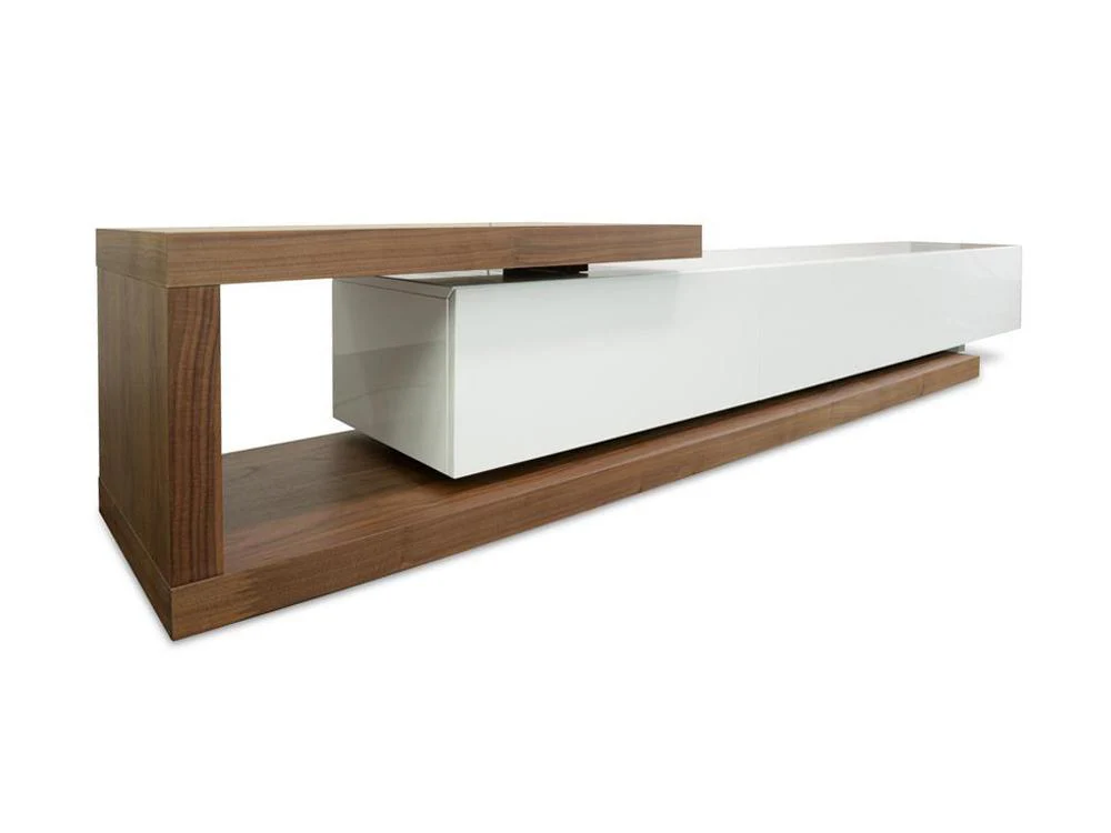 Dwell Extendable TV Entertainment Unit - Walnut - White - Image 3