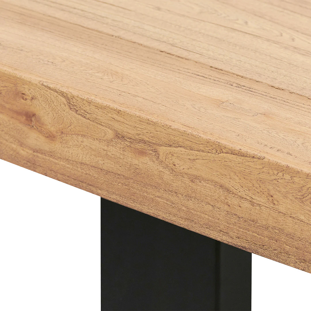 Edwin 1.98m Reclaimed Elm Wood Dining Table - Image 13