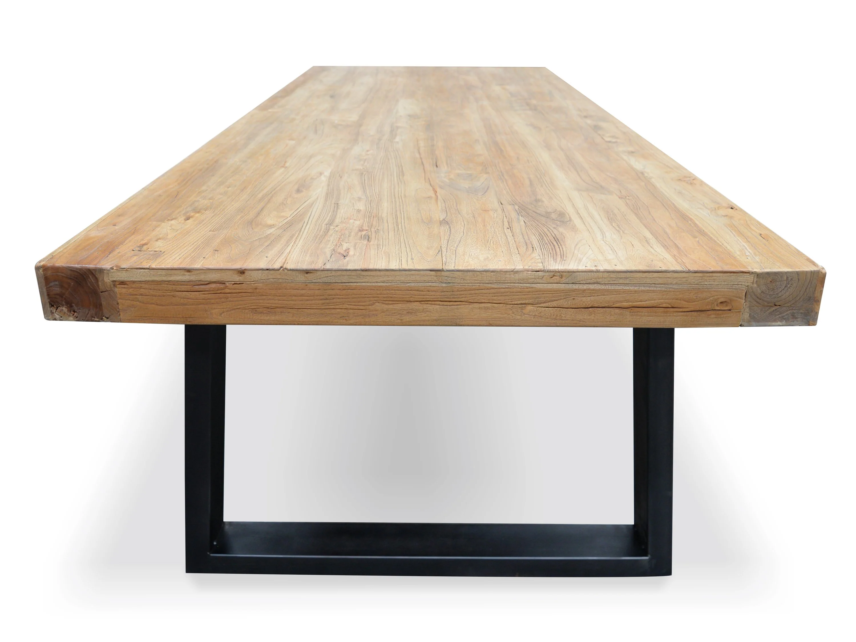 Edwin Reclaimed Elm Wood 2.4m Dining Table - Upgraded Top - Image 3