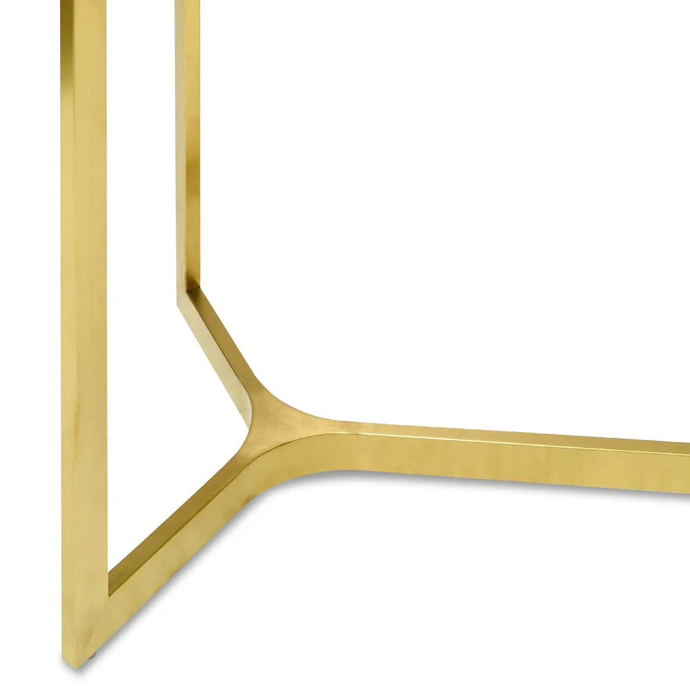 Cannon 1.2m Glass Console Table - Gold Base - Image 4