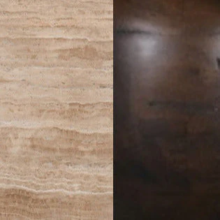 Omran 90cm Travertine Top Coffee Table - Walnut - Image 12