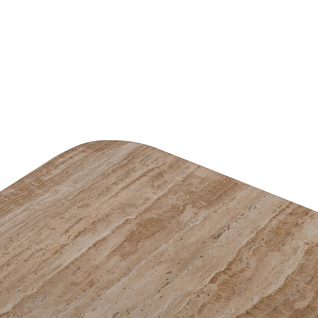 Omran 90cm Travertine Top Coffee Table - Walnut - Image 9