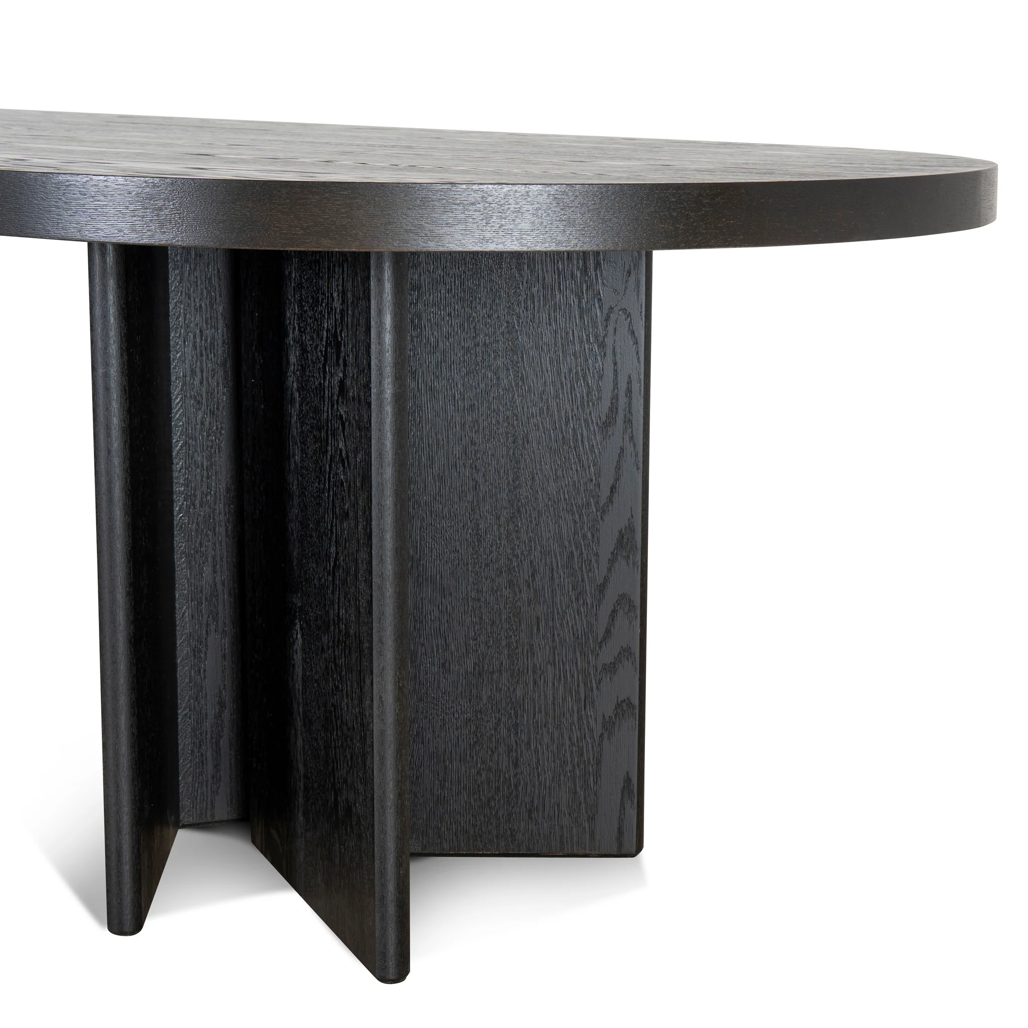 Roshan 3m Pill Shape Dining Table - Textured Espresso Black - Image 4