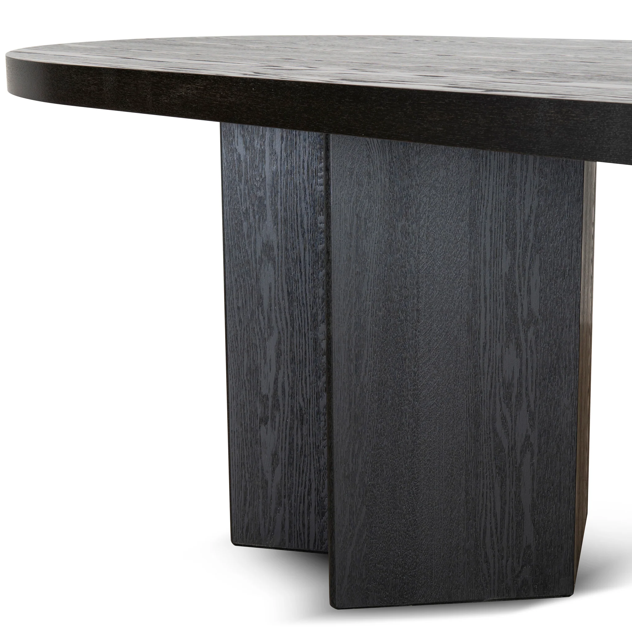 Roshan 3m Pill Shape Dining Table - Textured Espresso Black - Image 5