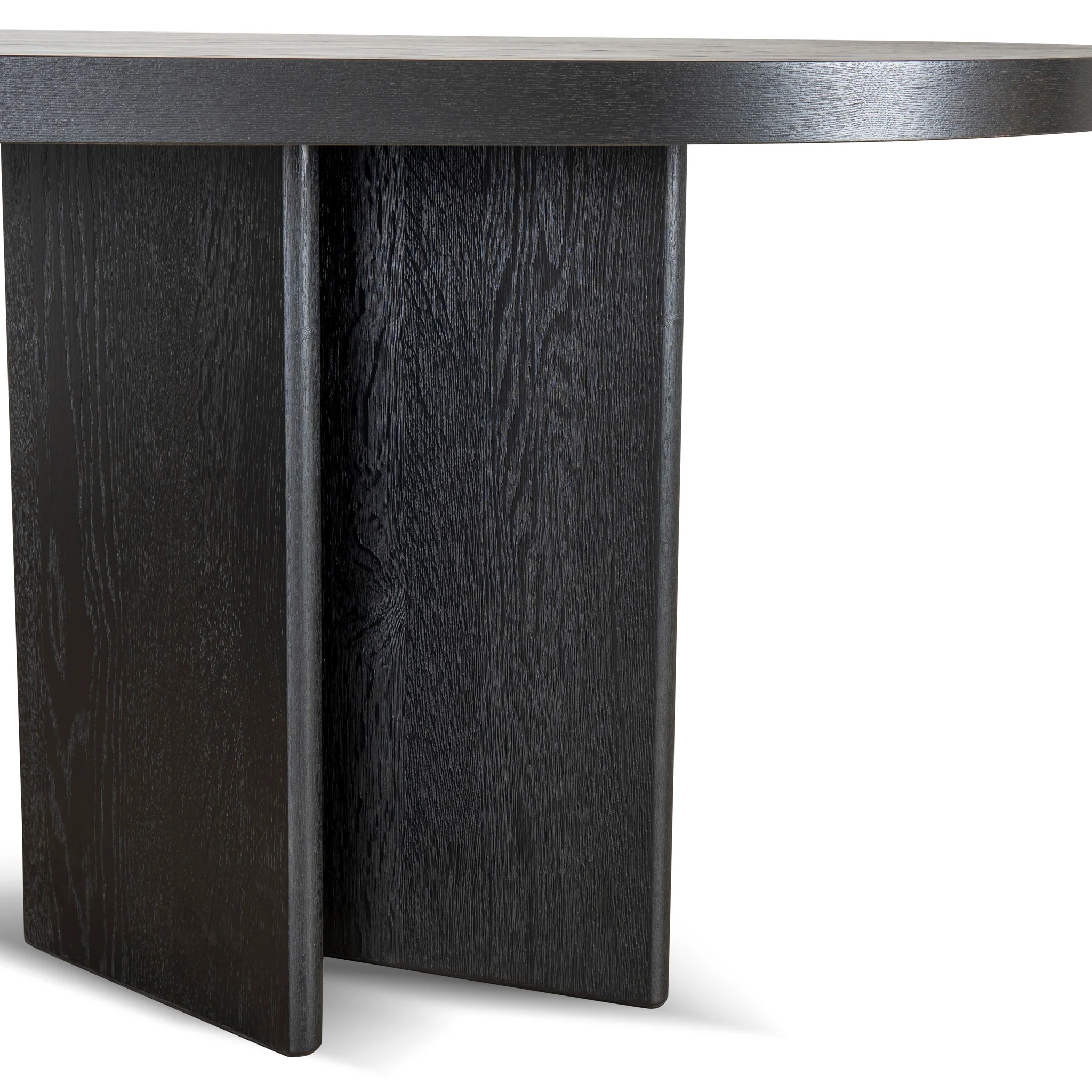 Roshan 3m Pill Shape Dining Table - Textured Espresso Black - Image 9
