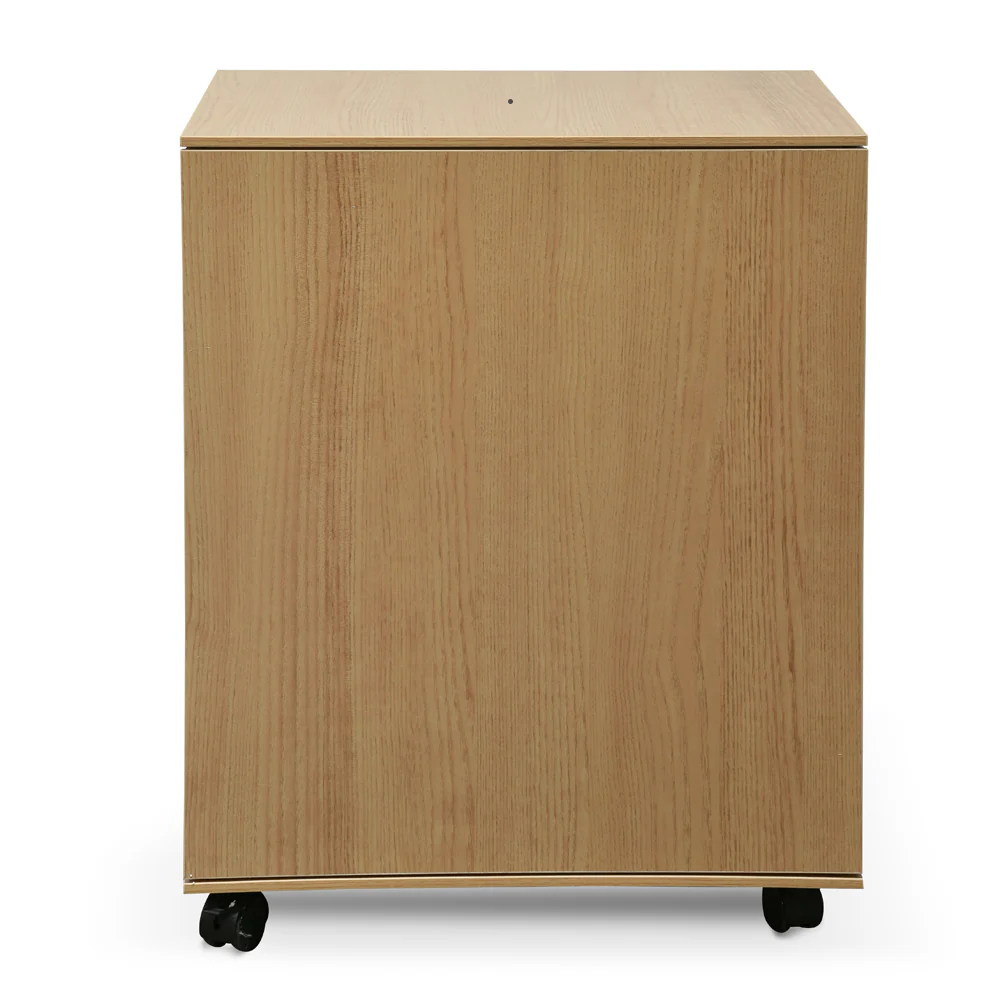 Excel 2 Drawer Wooden Mobile Pedestal - Natural - Image 3