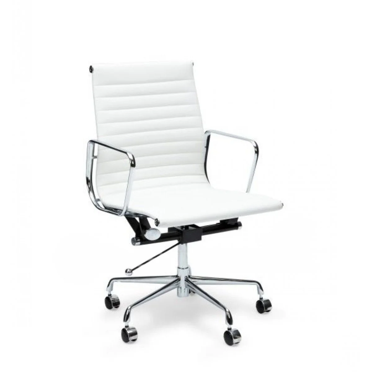 Floyd Low Back Office Chair - White Leather - Image 3