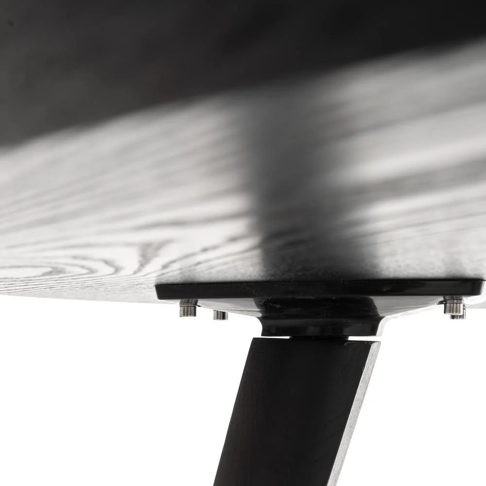 Halo 100cm Veneer Top Round Dining Table - Full Black - Image 3