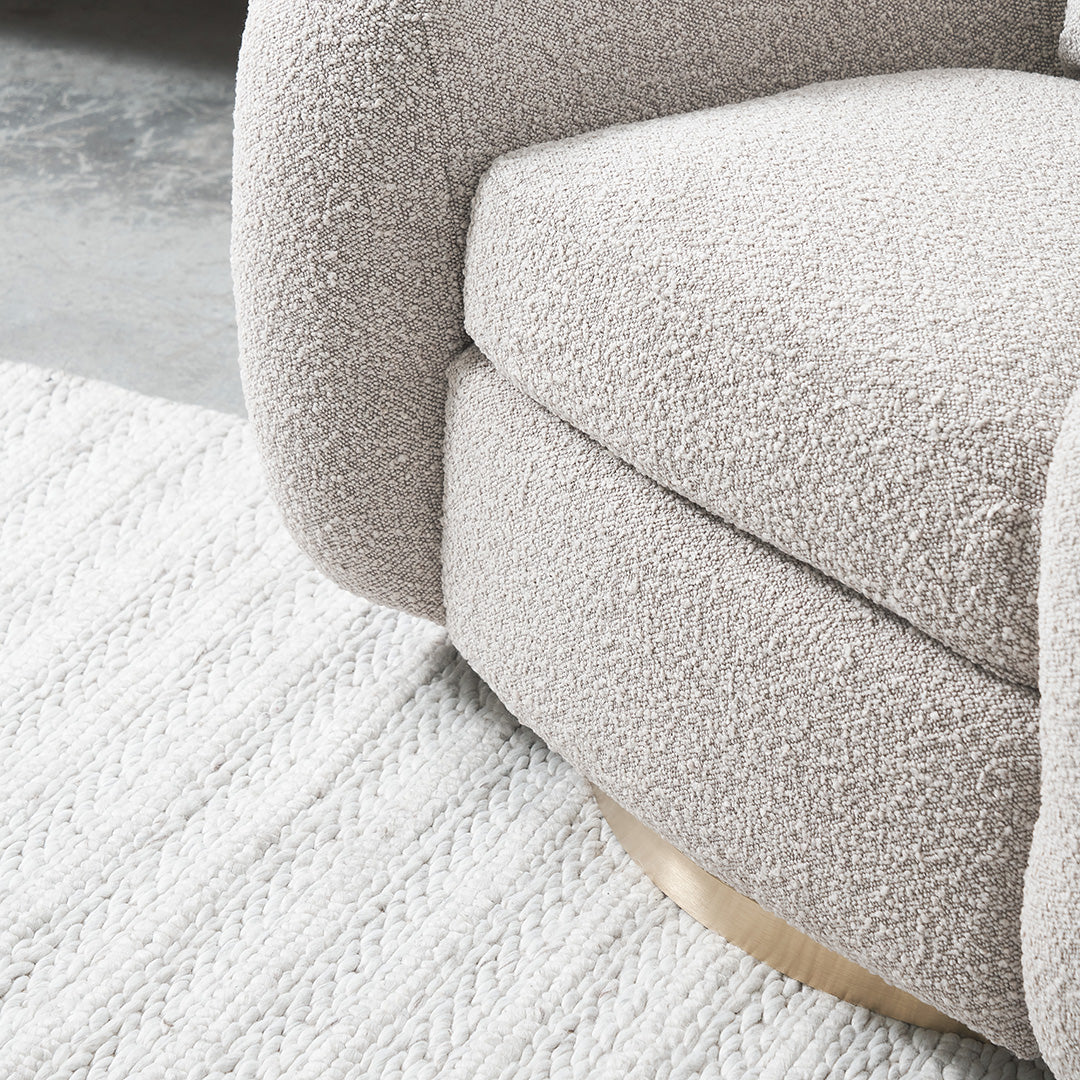 Howard Swivel Armchair - Ash Grey Boucle - Image 3