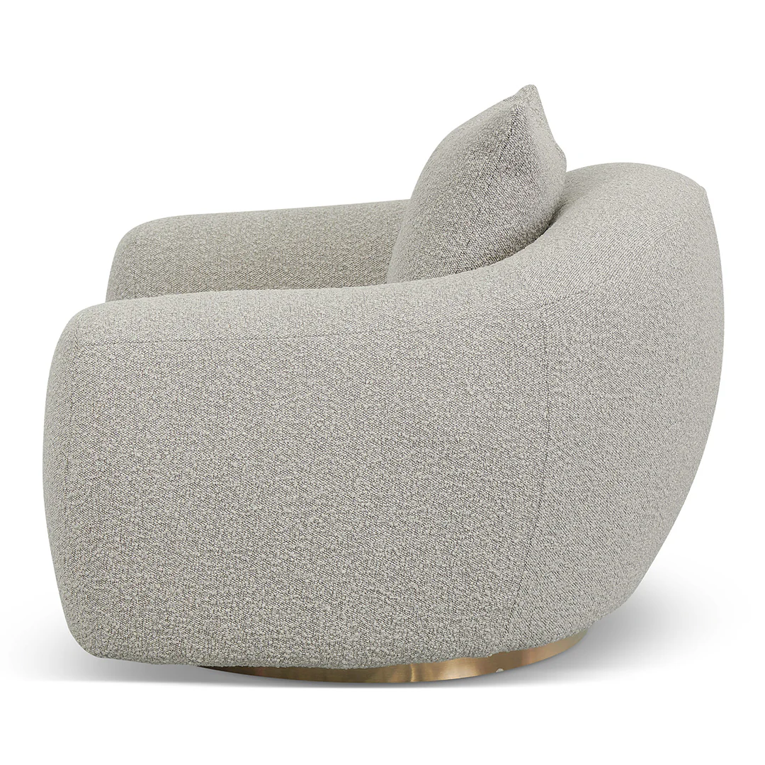 Howard Swivel Armchair - Ash Grey Boucle - Image 7