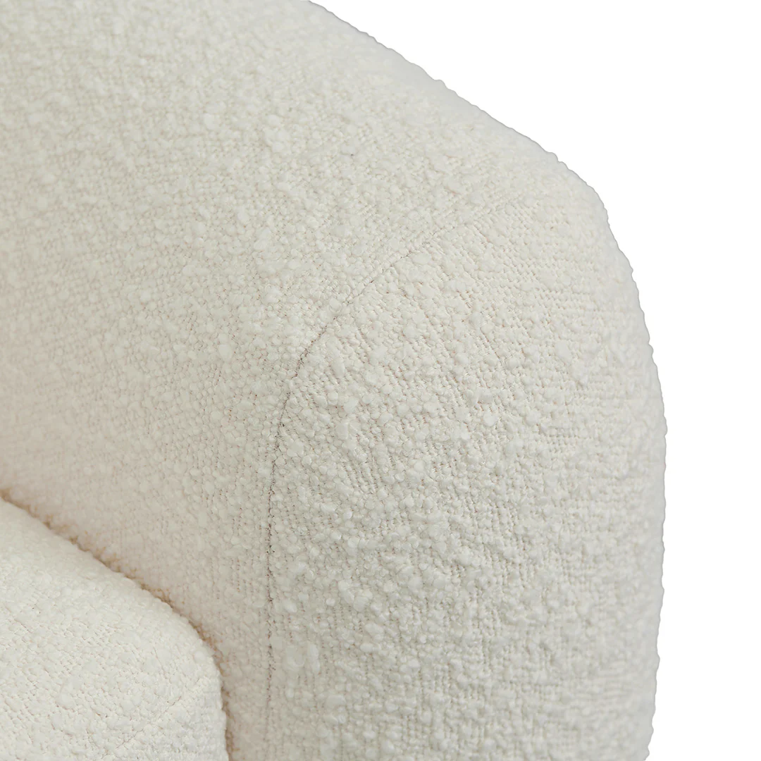 Howard Swivel Armchair - Ivory White Boucle - Image 6