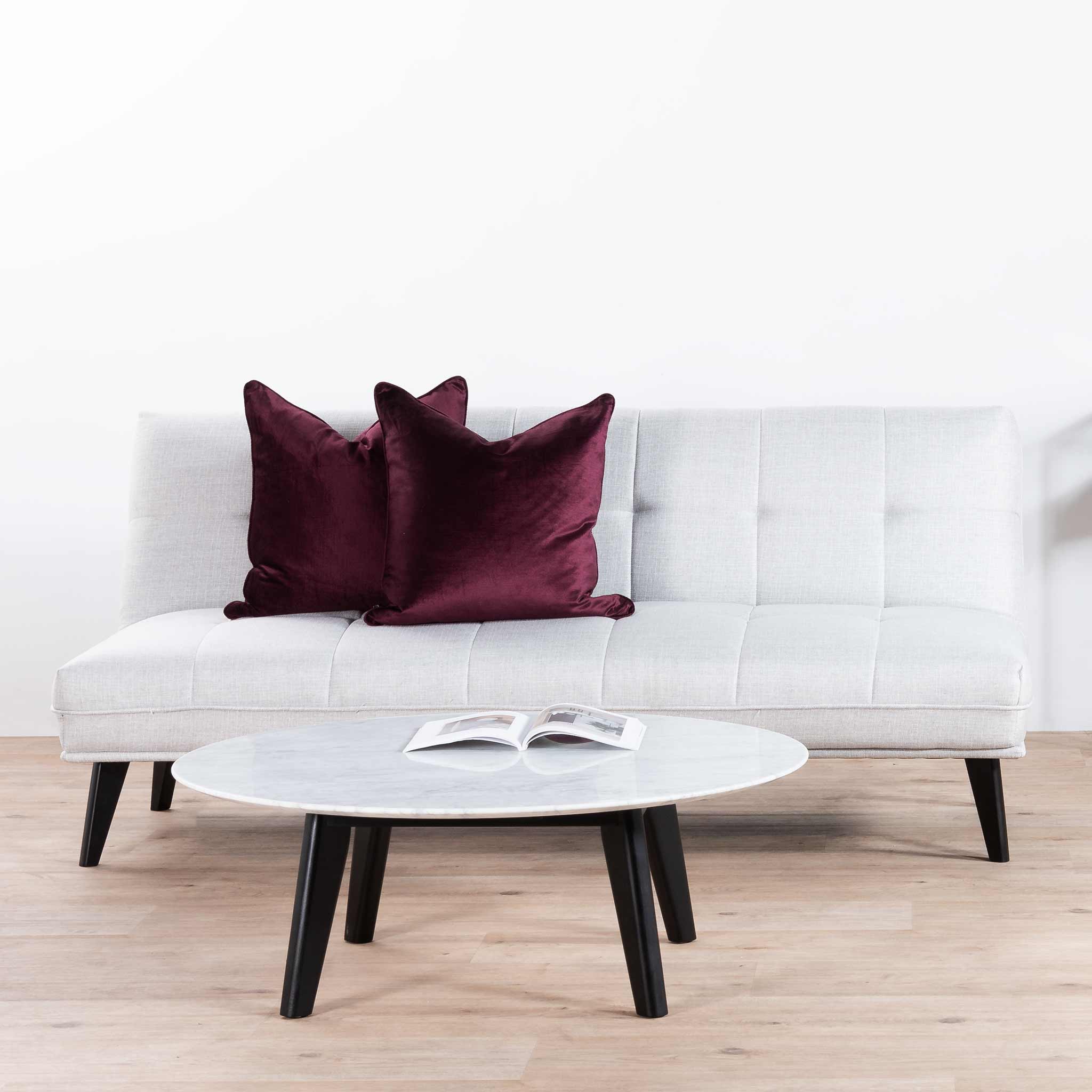 Hunter 100cm Round Marble Coffee Table with Black Legs - Image 4