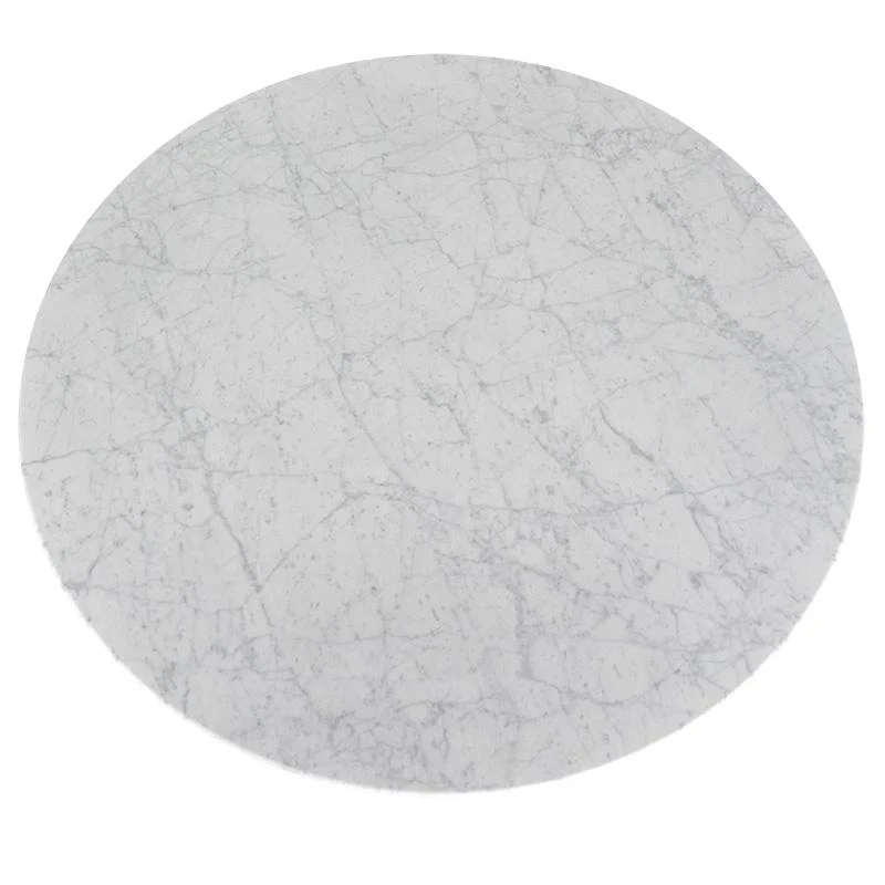 Hunter 100cm Round Marble Coffee Table with Black Legs - Image 5