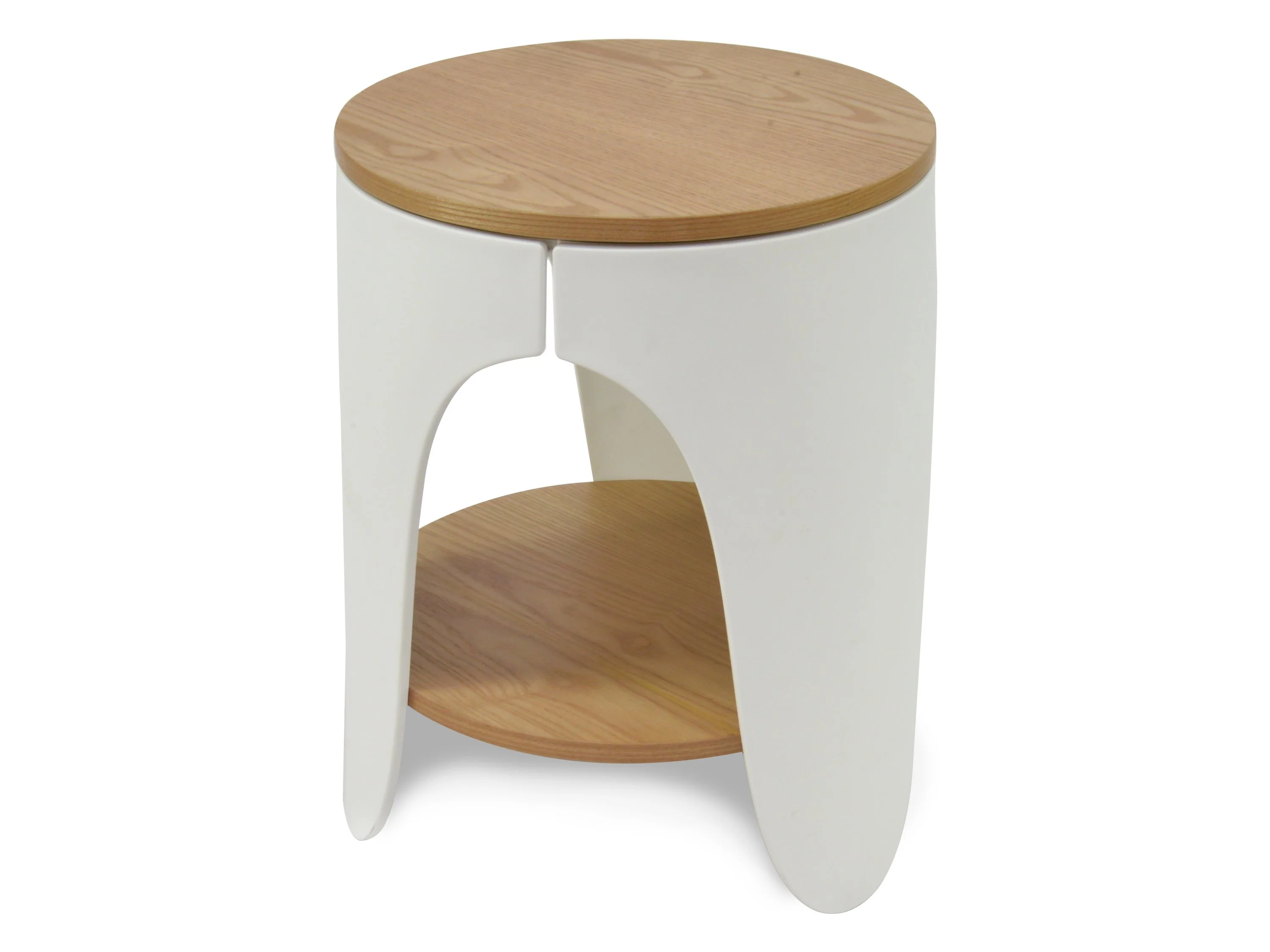 Jackson Round Side Table - Natural and White - Image 6