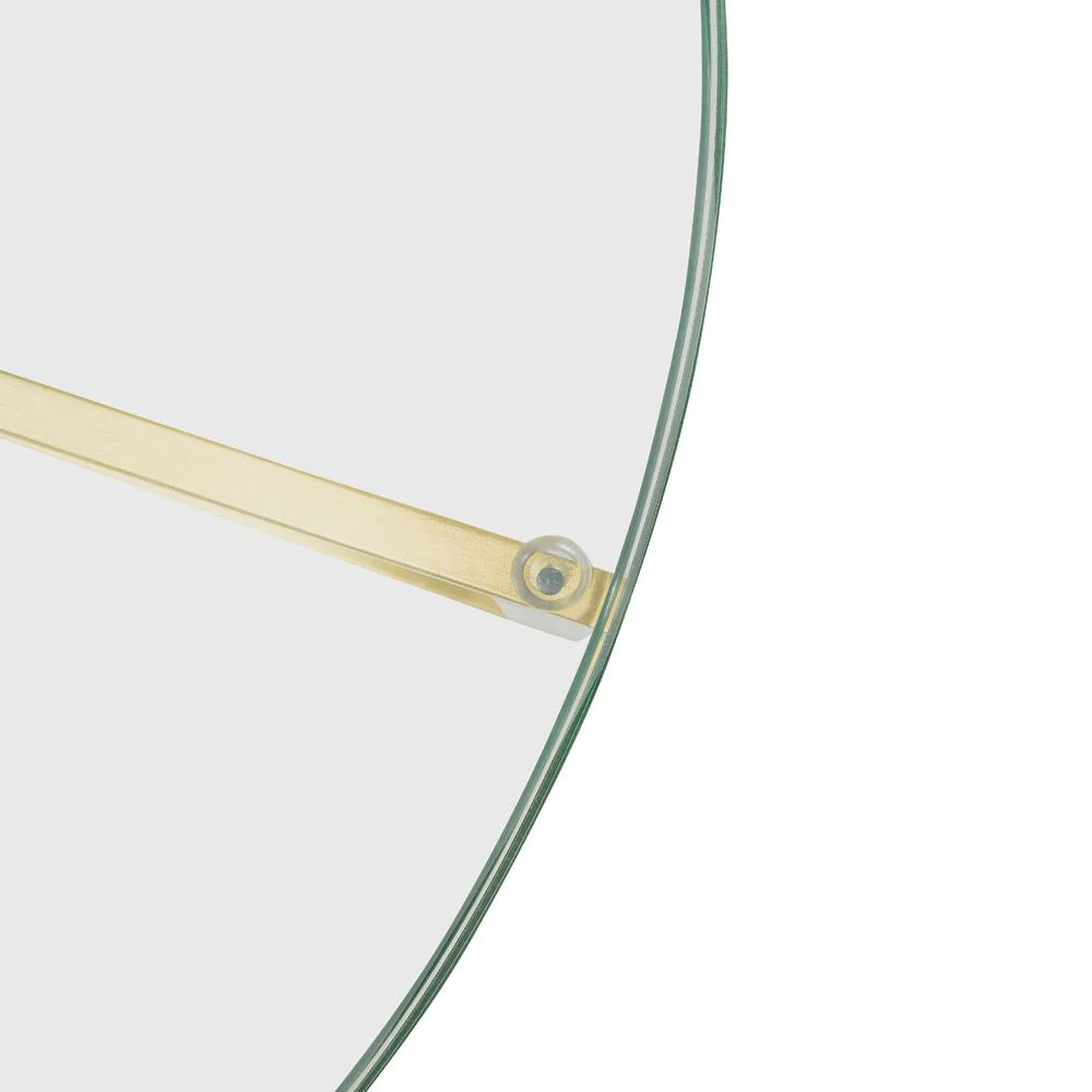 Janet 85cm Glass Round Coffee Table - Gold Base - Image 7